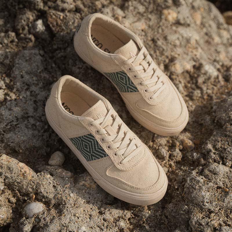 ngo shoes unisexe mai chau canvas beige teal green coton bio l armoire poethique 2