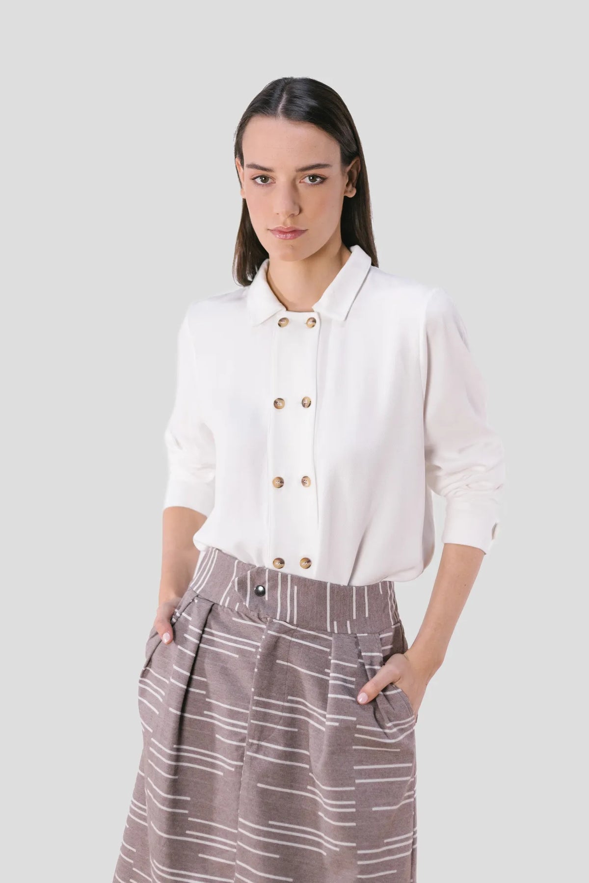 pan blouse en viscose blanc casse blusa cruda l armoire poethique