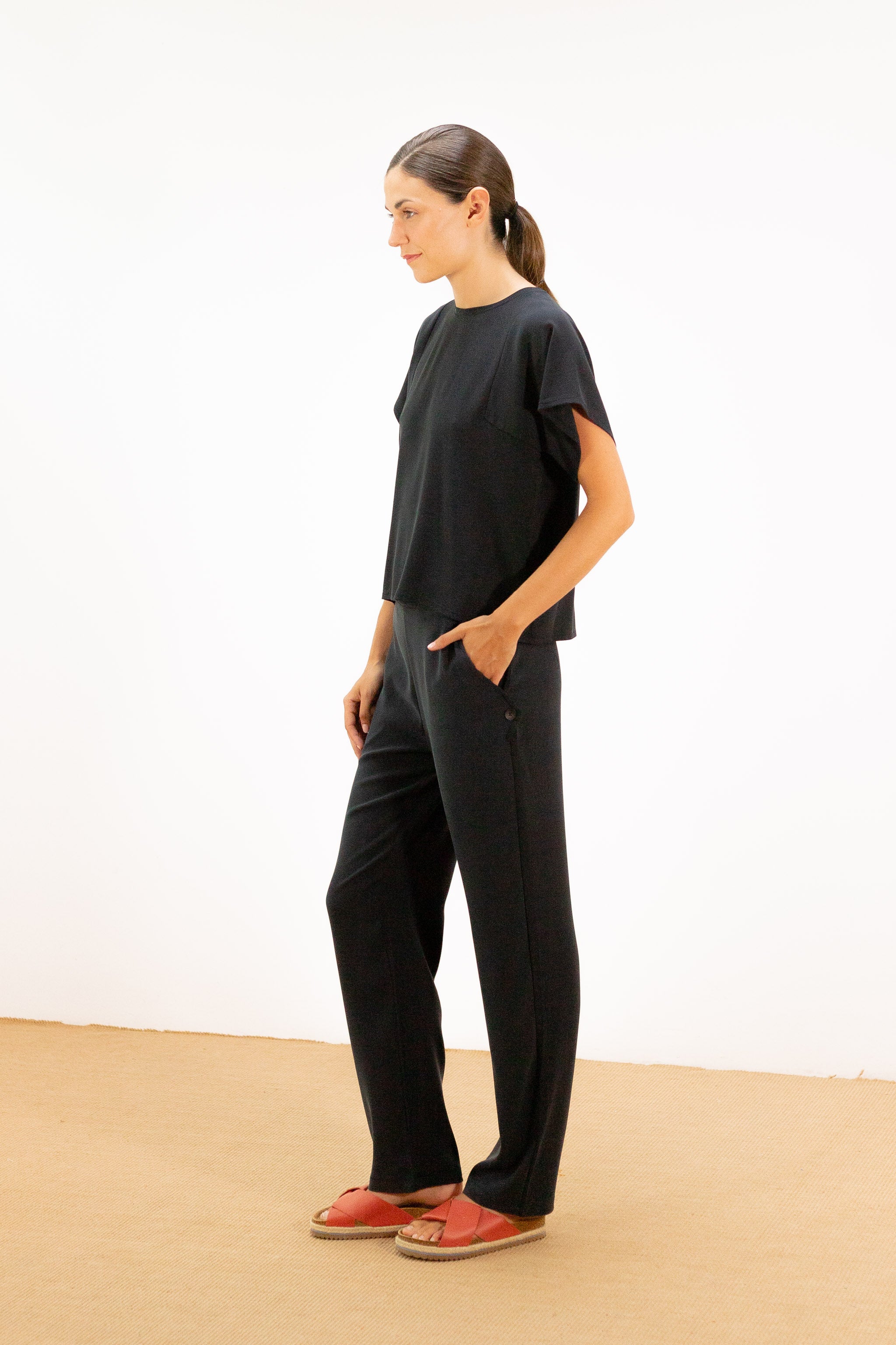 pan femme blouse blusa negro noir modal l armoire poethique 1