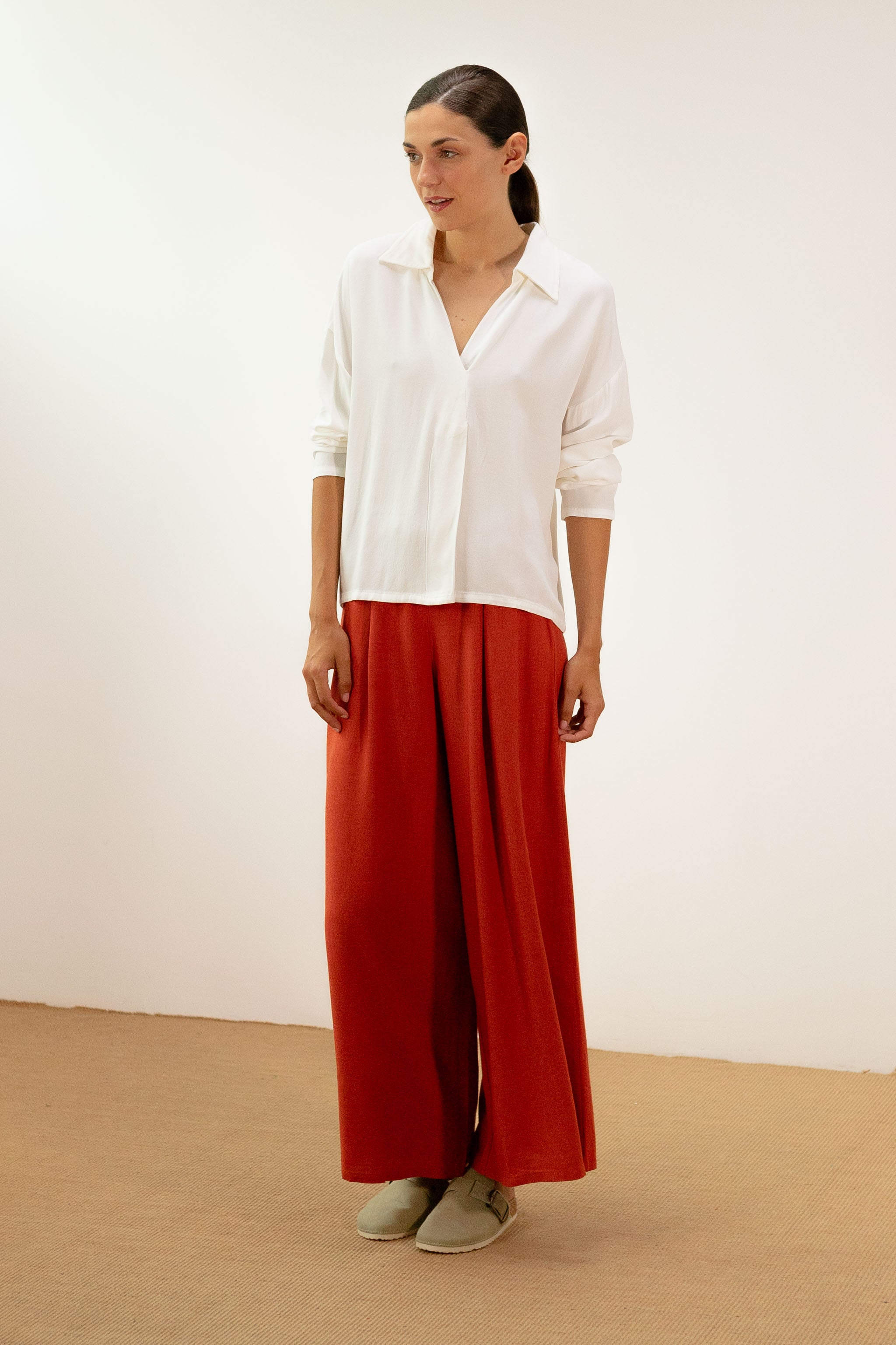 pan femme pantalon caldero orange viscose lin l armoire poethique 4