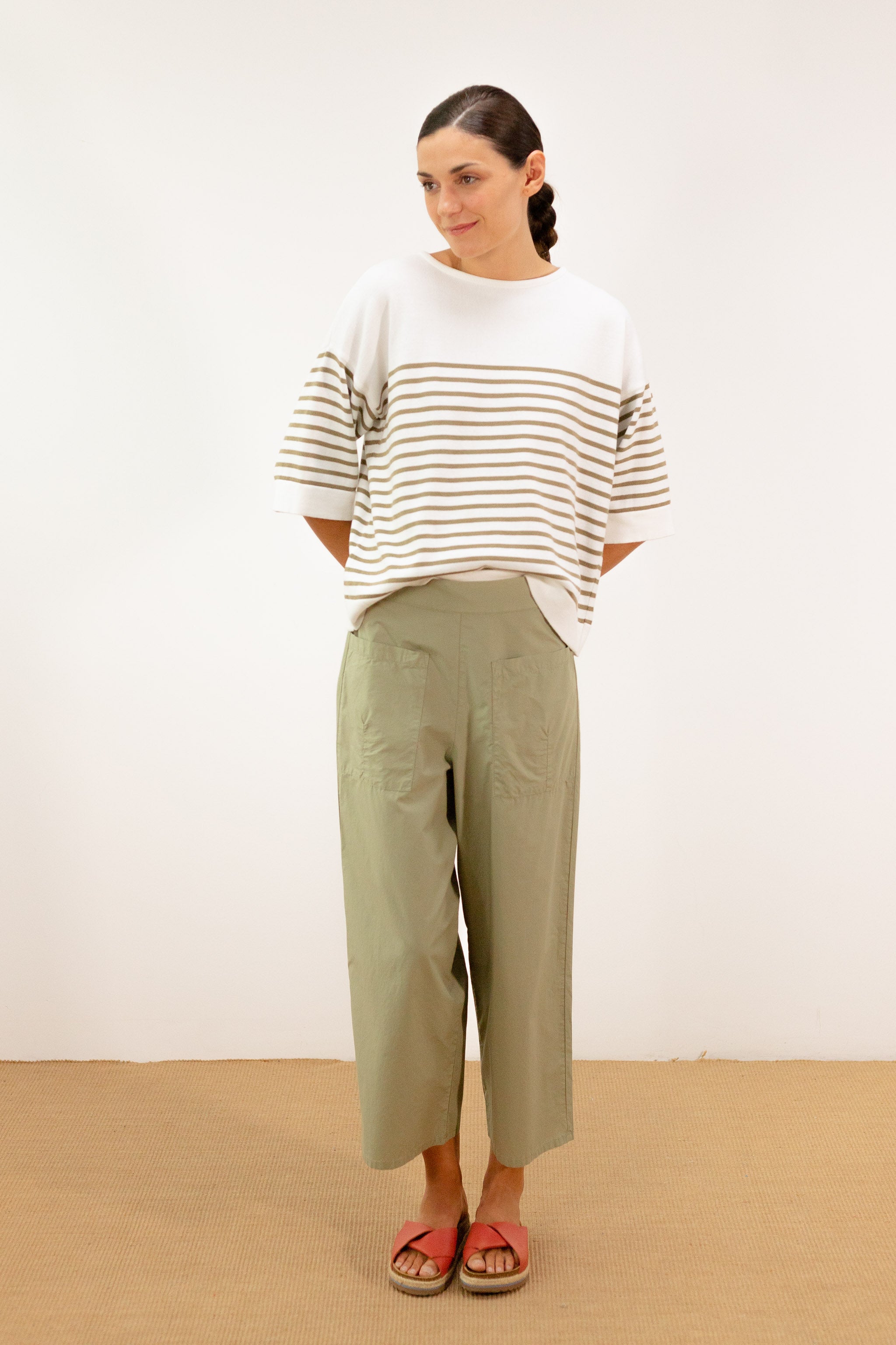 pan femme pantalon verde vert clair coton l armoire poethique 2