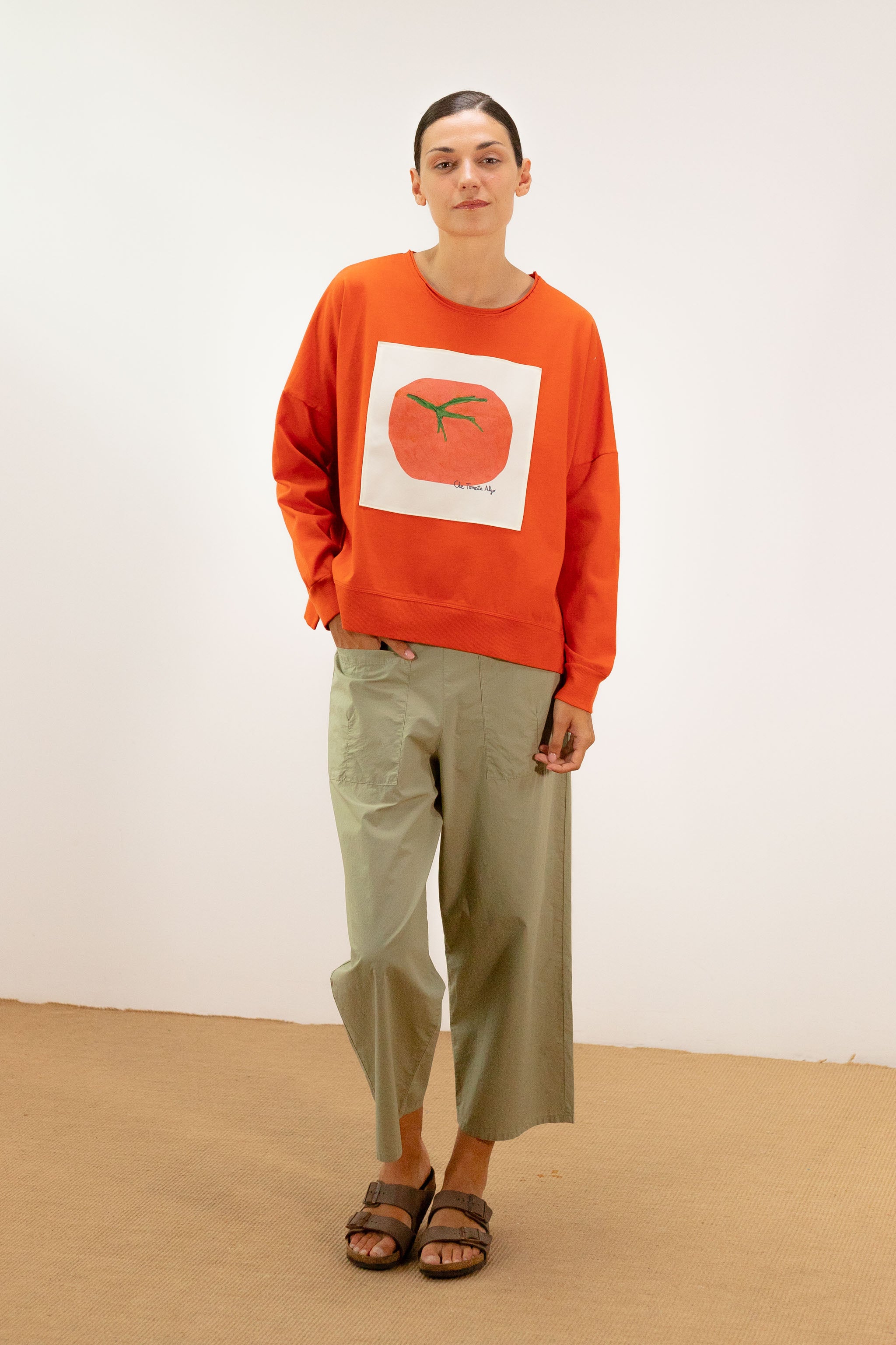 pan femme sweat sudadera roja tomate orange coton l armoire poethique 1