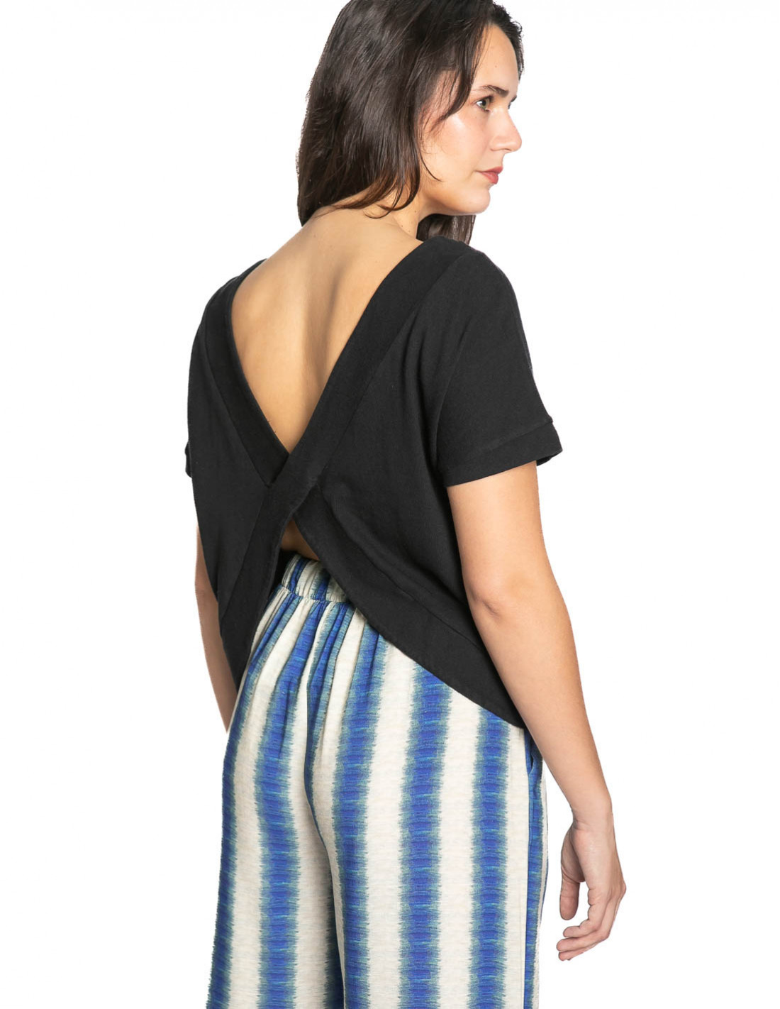 pan femme t shirt camiseta negra noir coton bio l armoire poethique 2