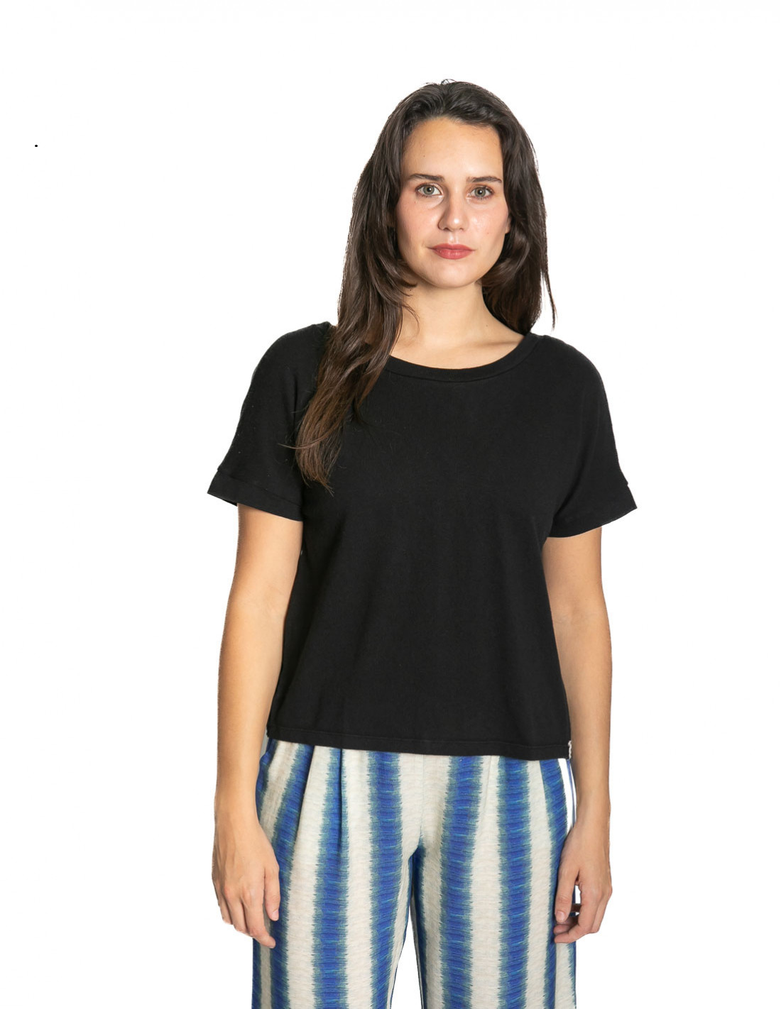 pan femme t shirt camiseta negra noir coton bio l armoire poethique 5