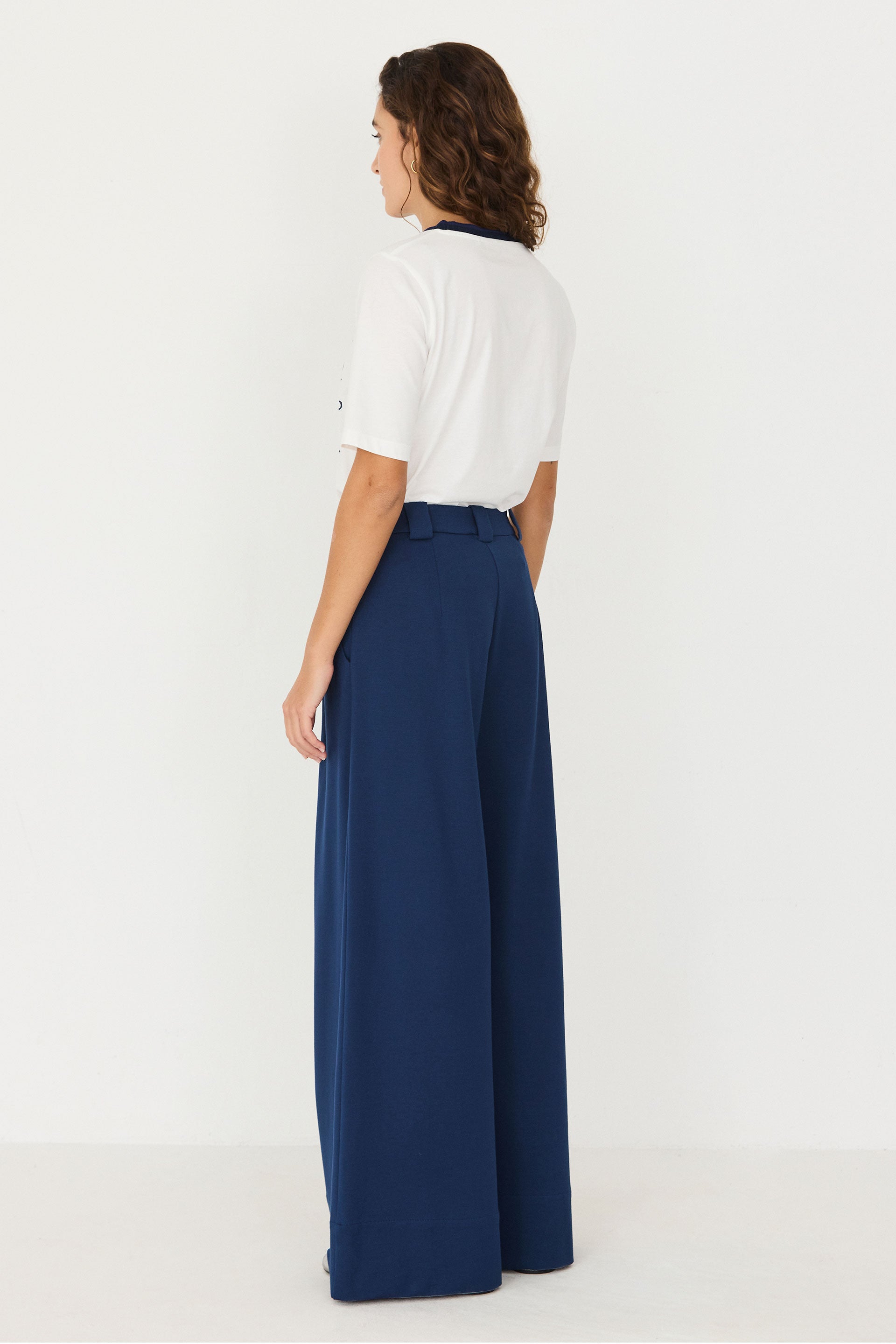 pantalon large en tencel modal nia bleu fonc skfk femme pantalon large nia tencel modal bleu fonc l armoire poethique 2