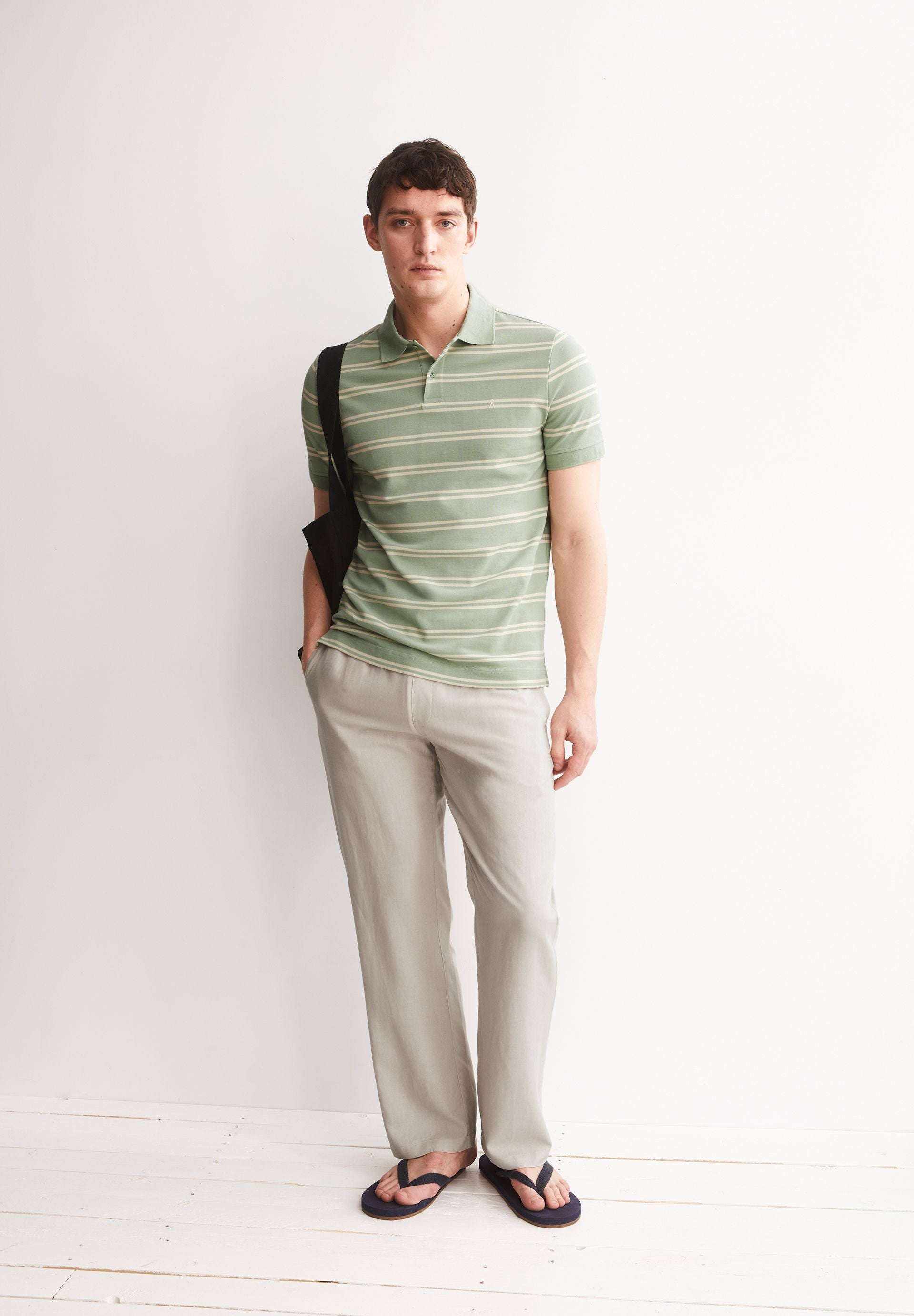polo ray en coton bio cru et vert clair armedangels homme polo ray coton bio cru vert l armoire poethique 4