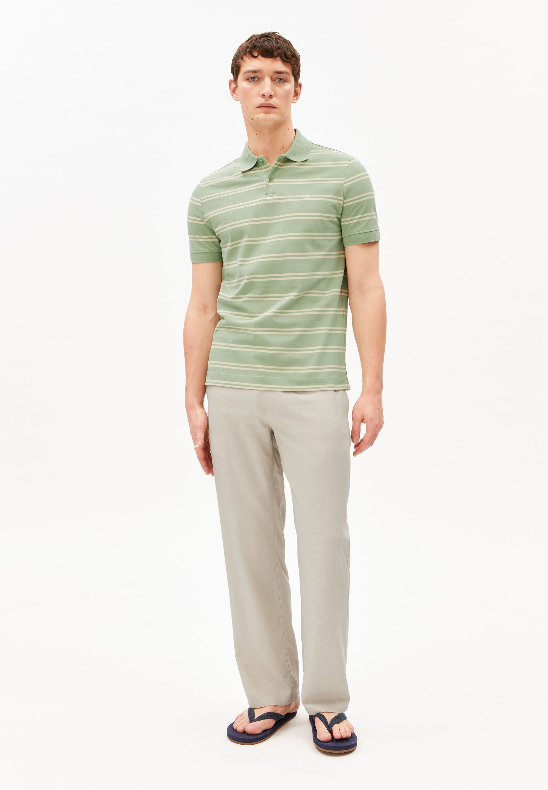 polo ray en coton bio cru et vert clair armedangels homme polo ray coton bio cru vert l armoire poethique 5
