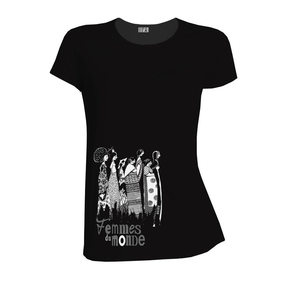 quat rues femme t shirt nara femmes du monde noir coton bio l armoire poethique