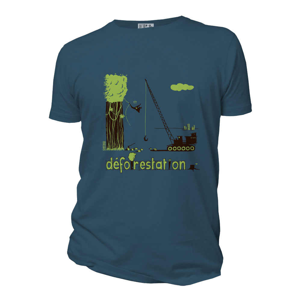 quat rues homme t shirt douala deforestation bleu celeste coton bio l armoire poethique