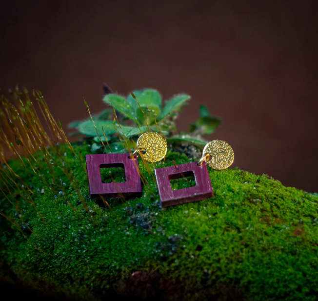 racines femme boucles oreille clous carr dor amarante l armoire poethique 3