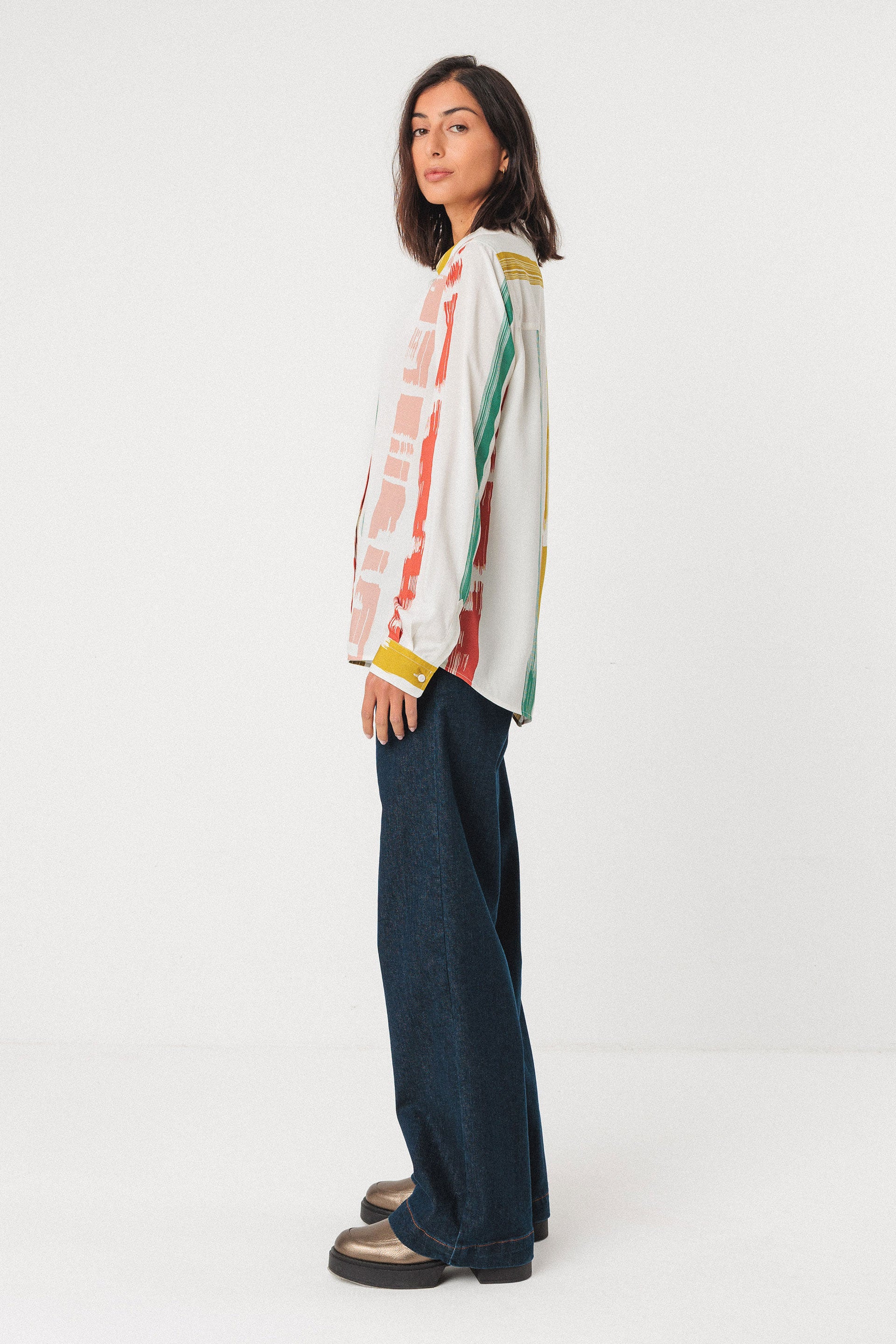 skfk femme blouse asune strokes creme multicolore lenzing ecovero l armoire poethique 3