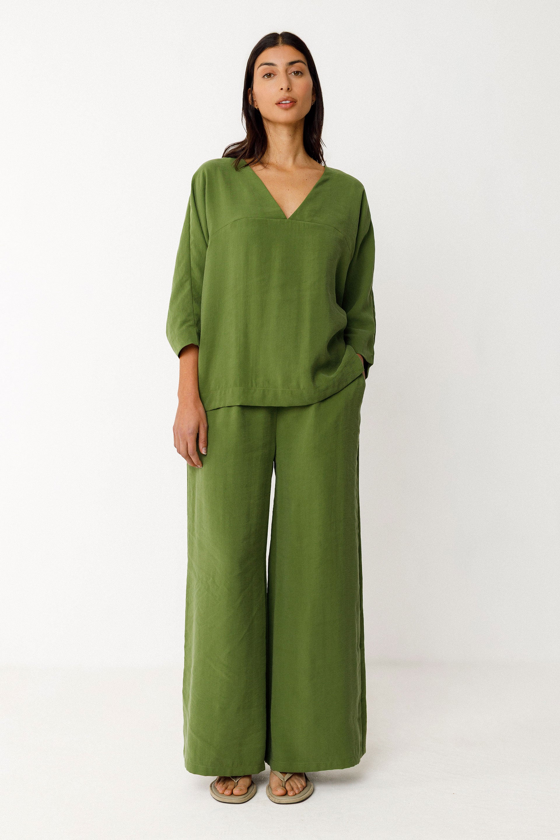 skfk femme blouse balen vert modal tencel l armoire poethique 3