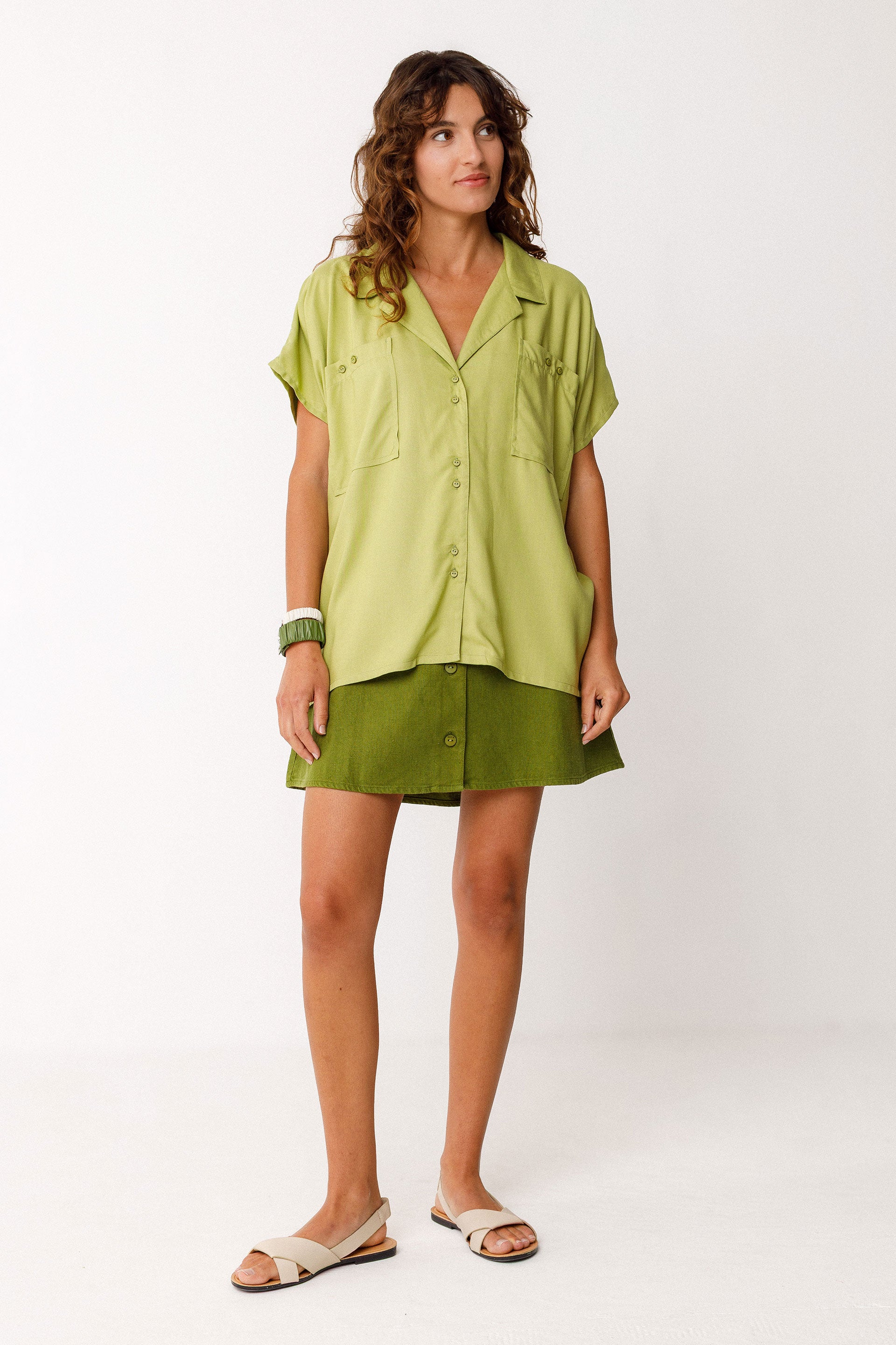 skfk femme blouse elke vert lenzing ecovero l armoire poethique 1