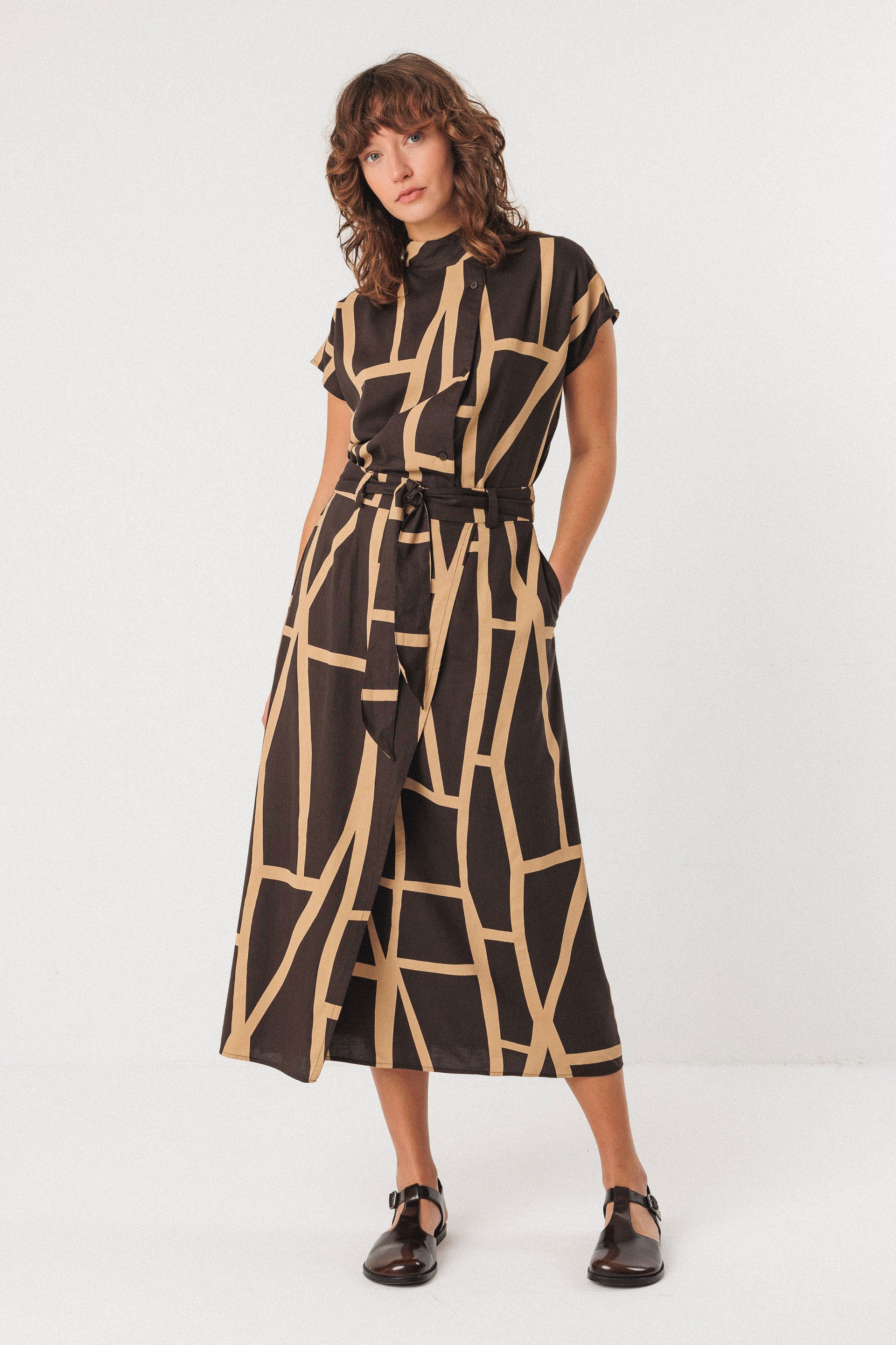 skfk femme blouse zihara kintsugi marron beige coton bio lenzing ecovero l armoire poethique 4