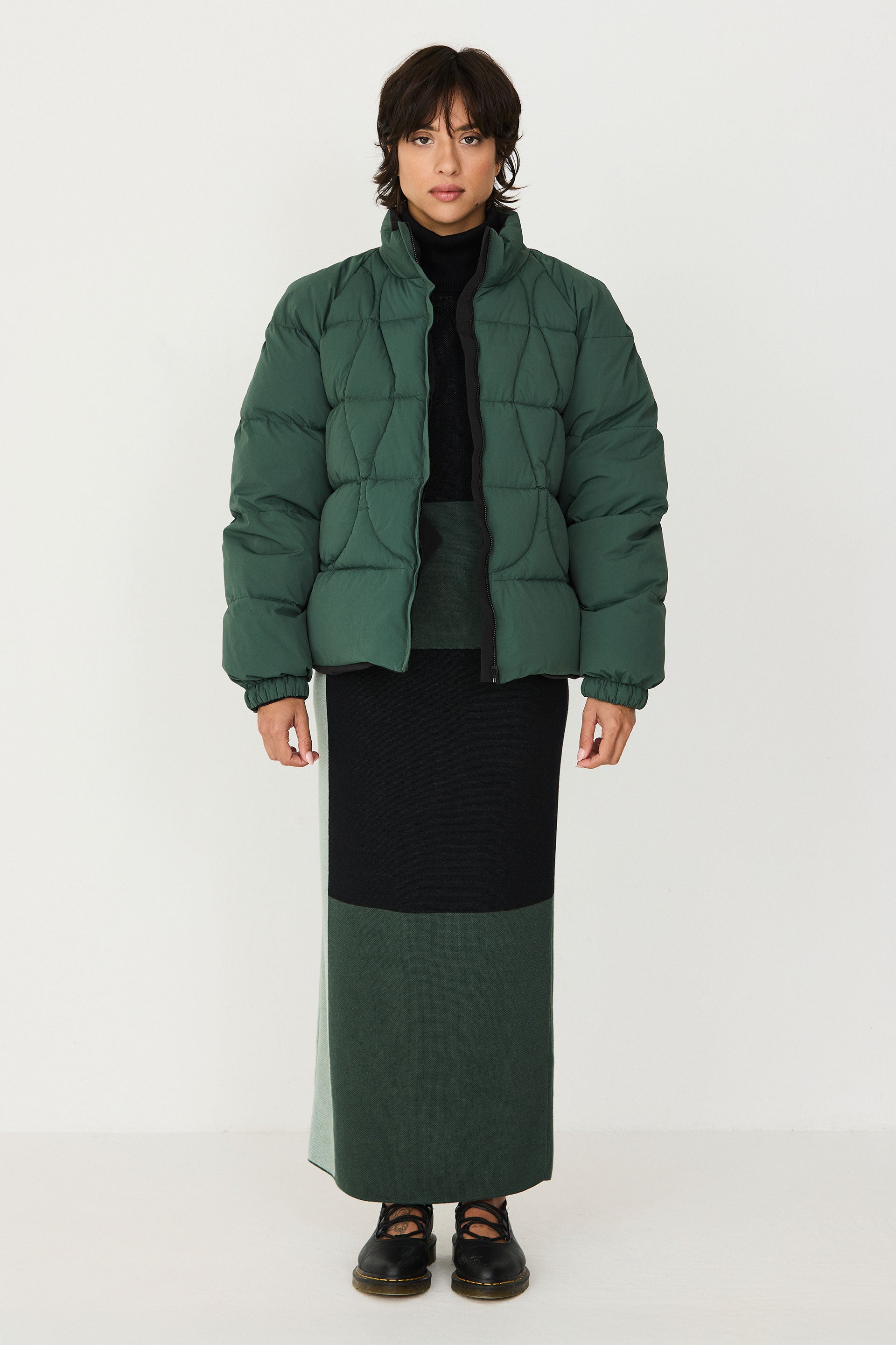 skfk femme blouson doudoune bonboia nylon recycle vert l armoire poethique 4