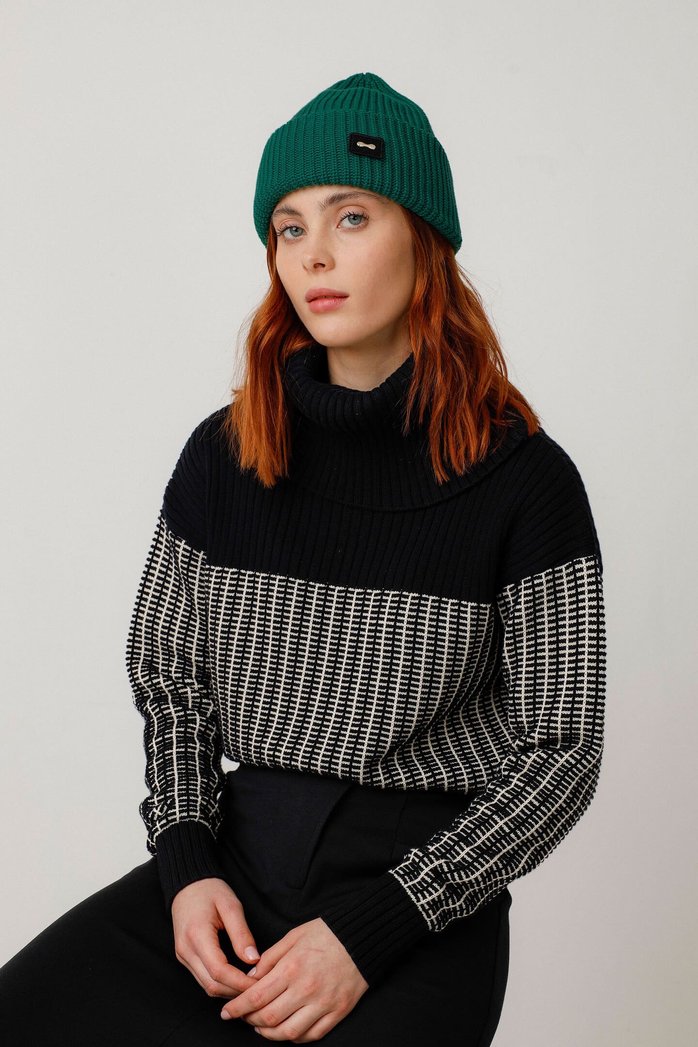 skfk femme bonnet zala vert basilic coton bio l armoire poethique  2
