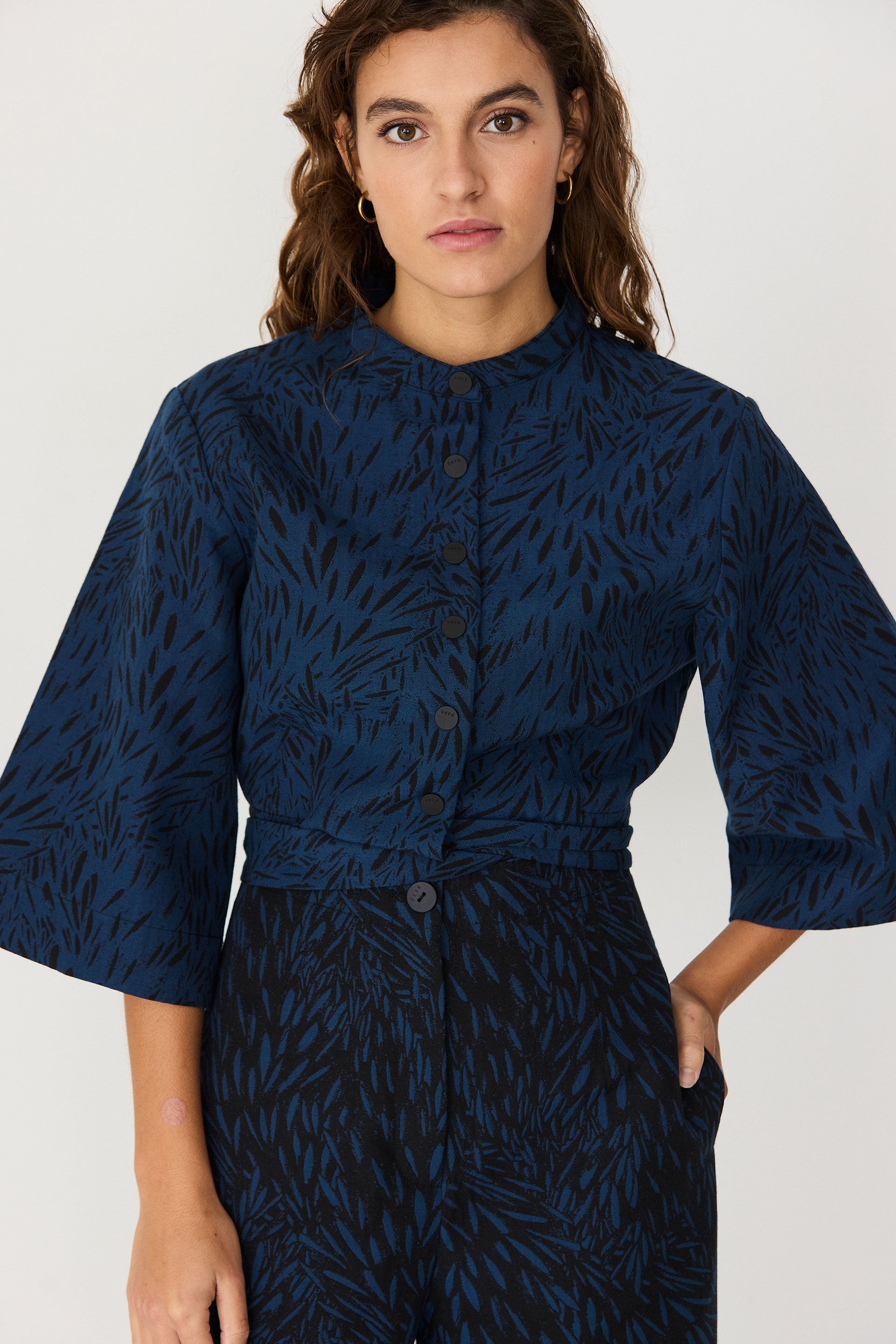 skfk femme combinaison kattalin leaves coton bio bleu petrole bleu fonce l armoire poethique 2