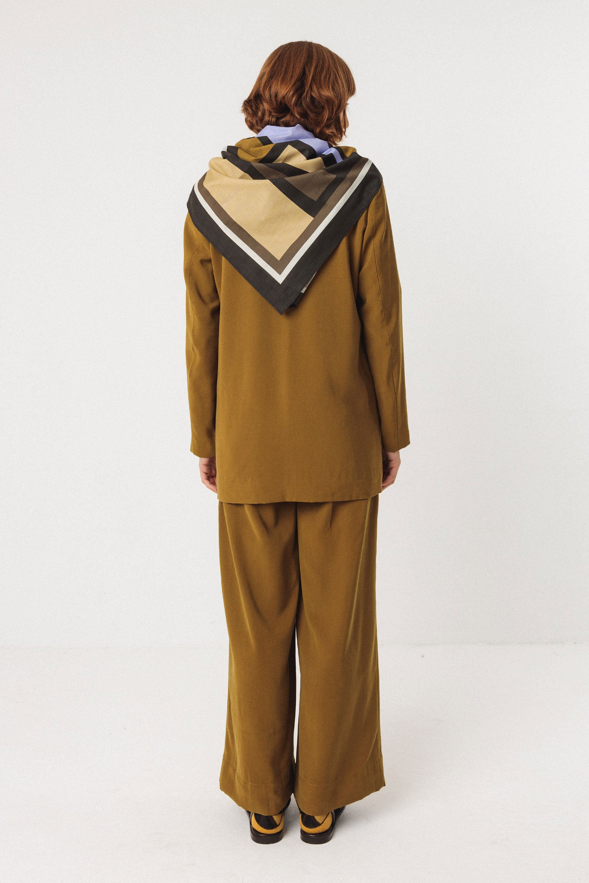 skfk femme foulard baxa coton bio beige vert olive marron l armoire poethique 2