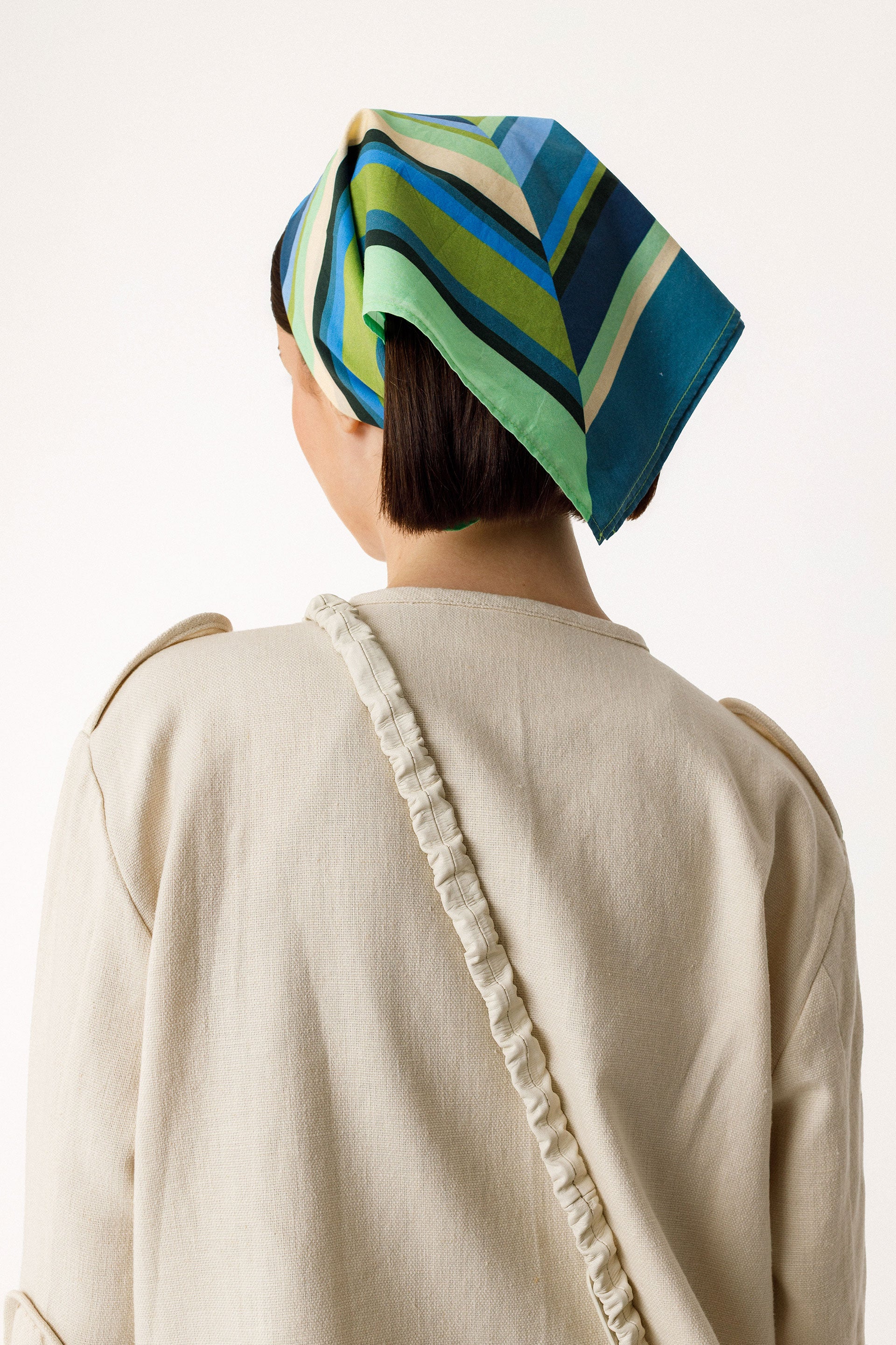 skfk femme foulard oka bleu vert coton bio larmoire poethique 1