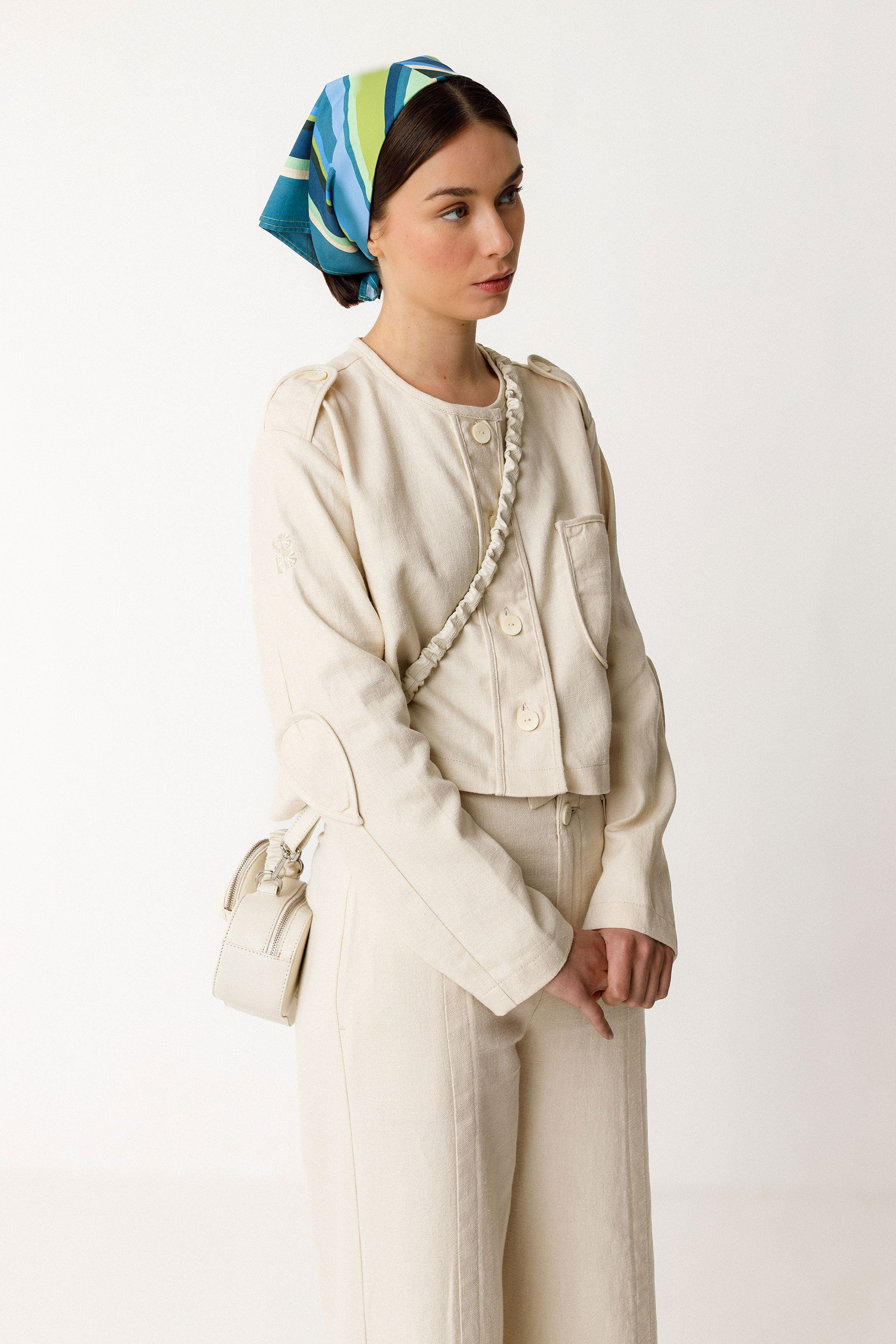 skfk femme foulard oka bleu vert coton bio larmoire poethique 3