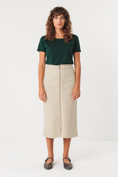 skfk femme jupe crayon dota coton bio blanc l armoire poethique  1