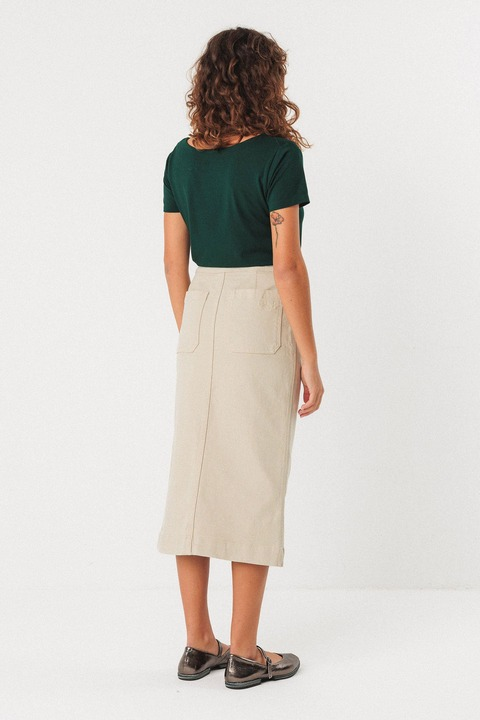 skfk femme jupe crayon dota coton bio blanc l armoire poethique  2