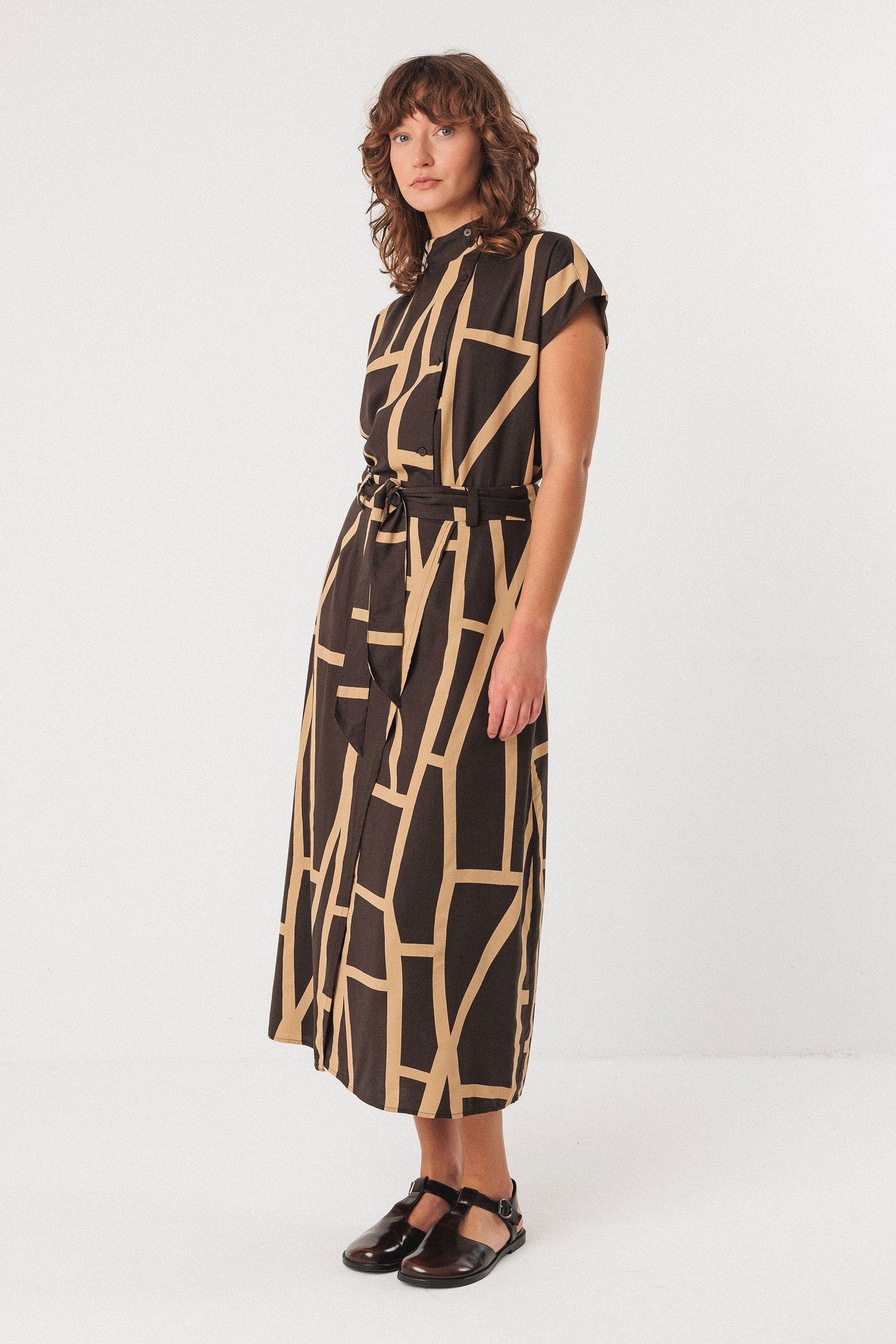 skfk femme jupe longue udane kintsugi coton bio marron beige l armoire poethique 2