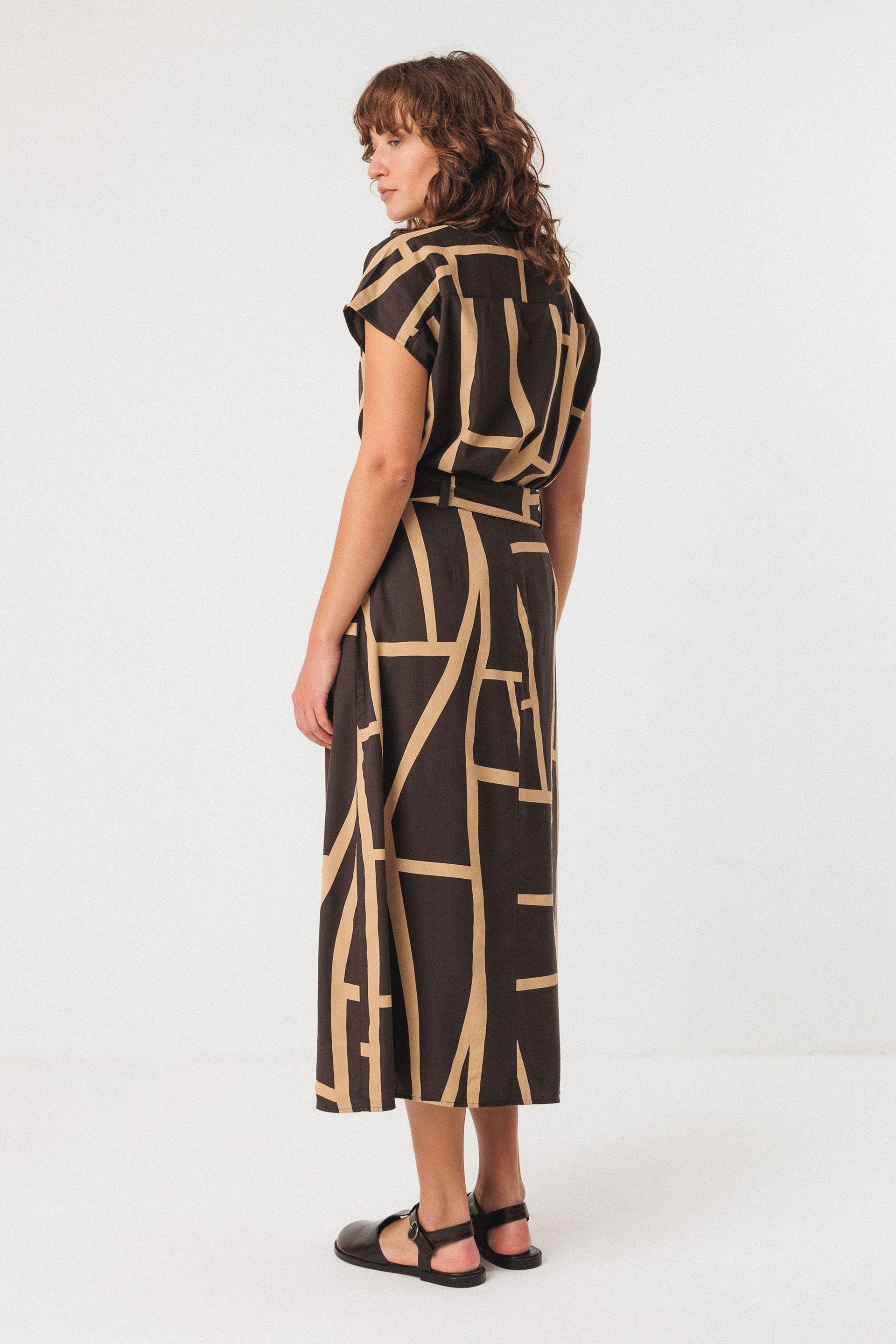 skfk femme jupe longue udane kintsugi coton bio marron beige l armoire poethique 4