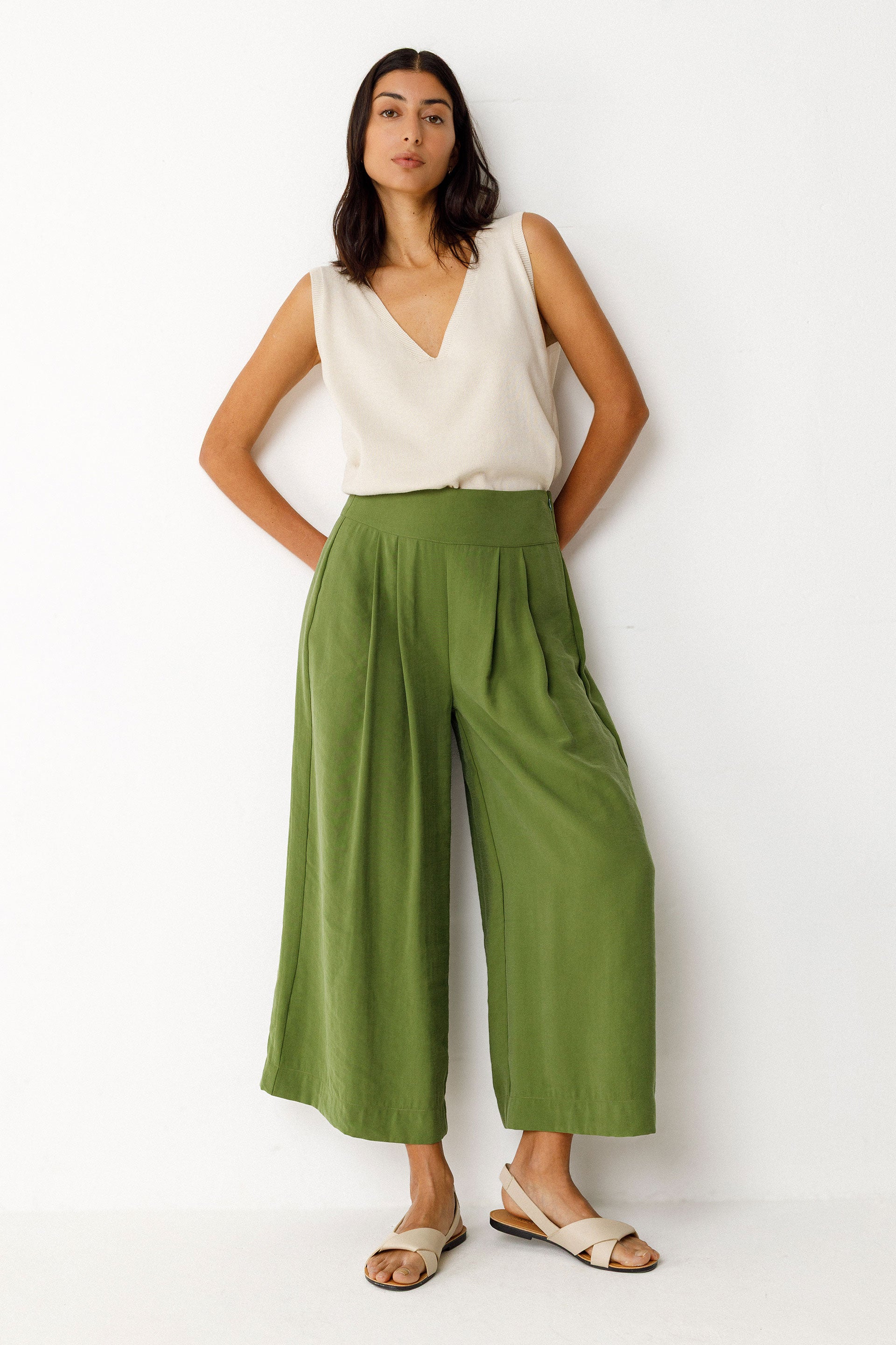 skfk femme pantalon enetz vert modal tencel l armoire poethique 1