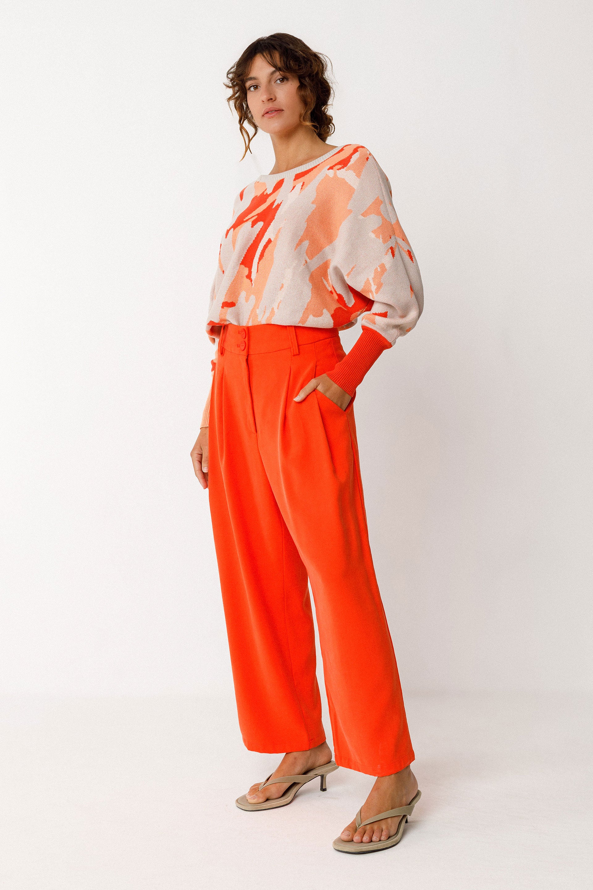 skfk femme pantalon esti orange lenzing ecovero l armoire poethique 1