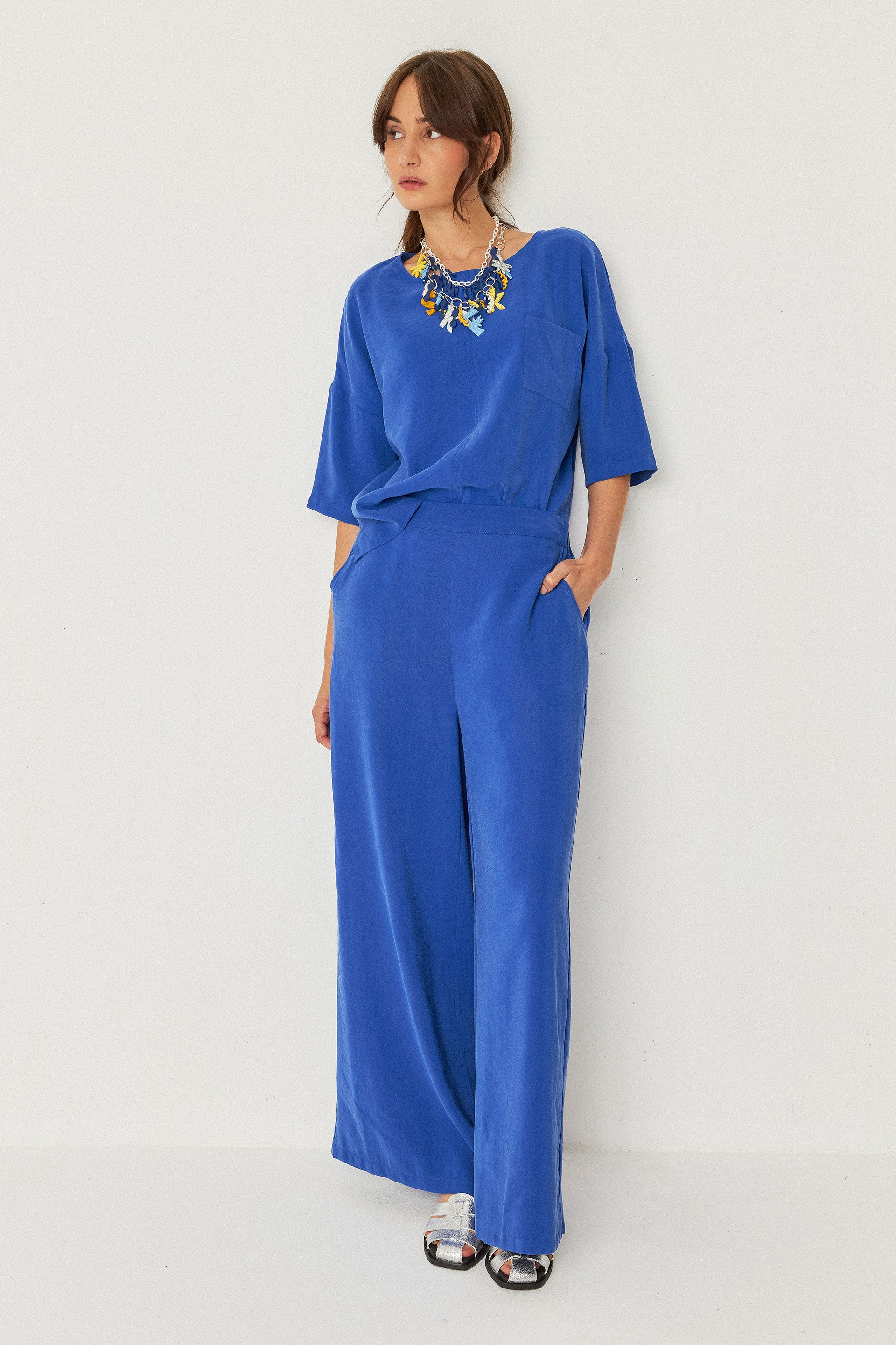 skfk femme pantalon klodin bleu modal l armoire poethique 2