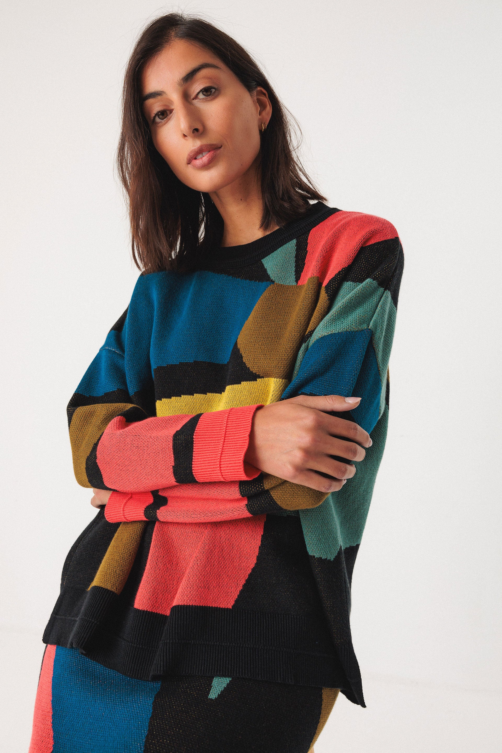 skfk femme pull lexa basterretxea coton bio multicolore l armoire poethique 1