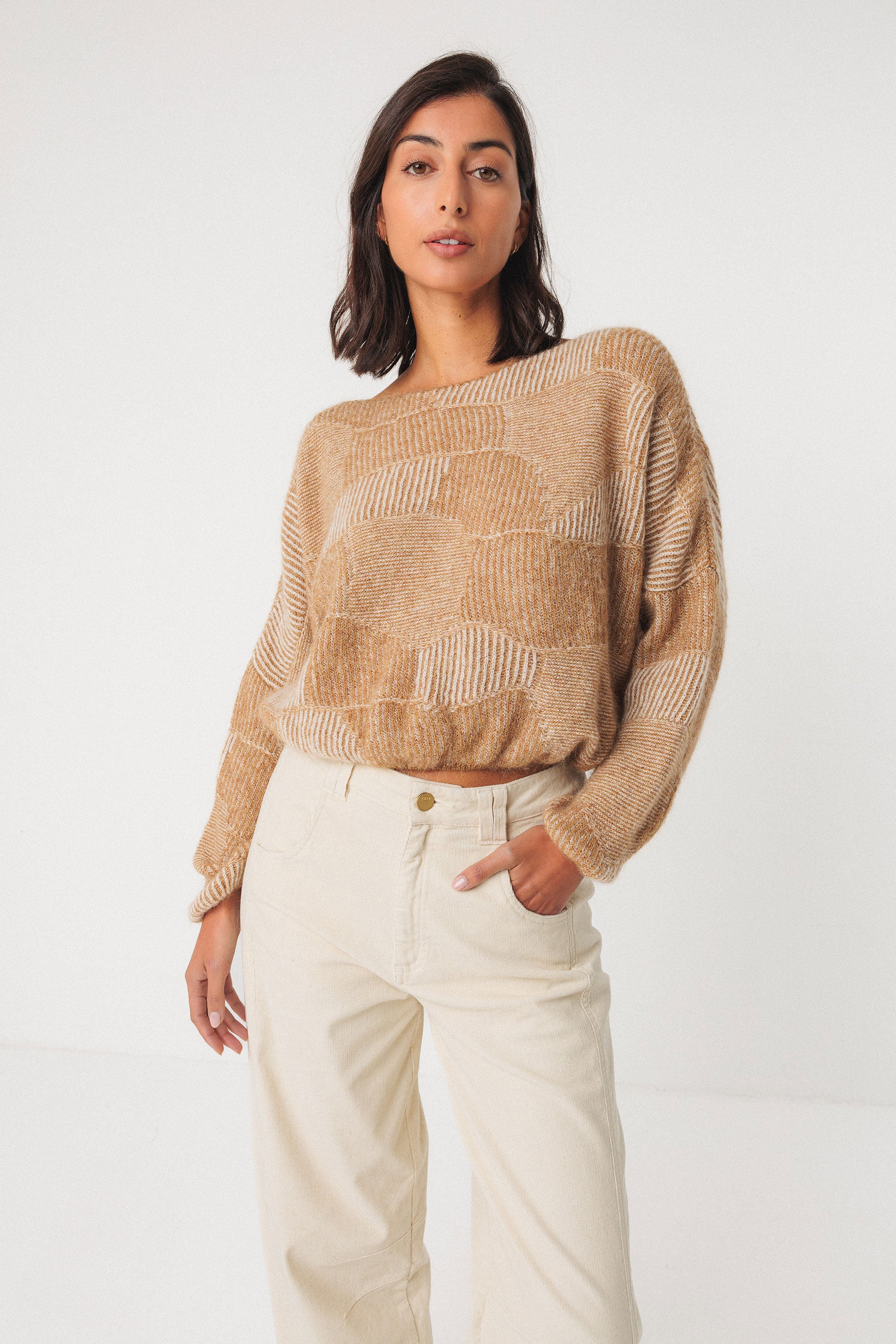 Sweater Pull Beige Laine Inis Crafts Heather Beige Hooded Sweater