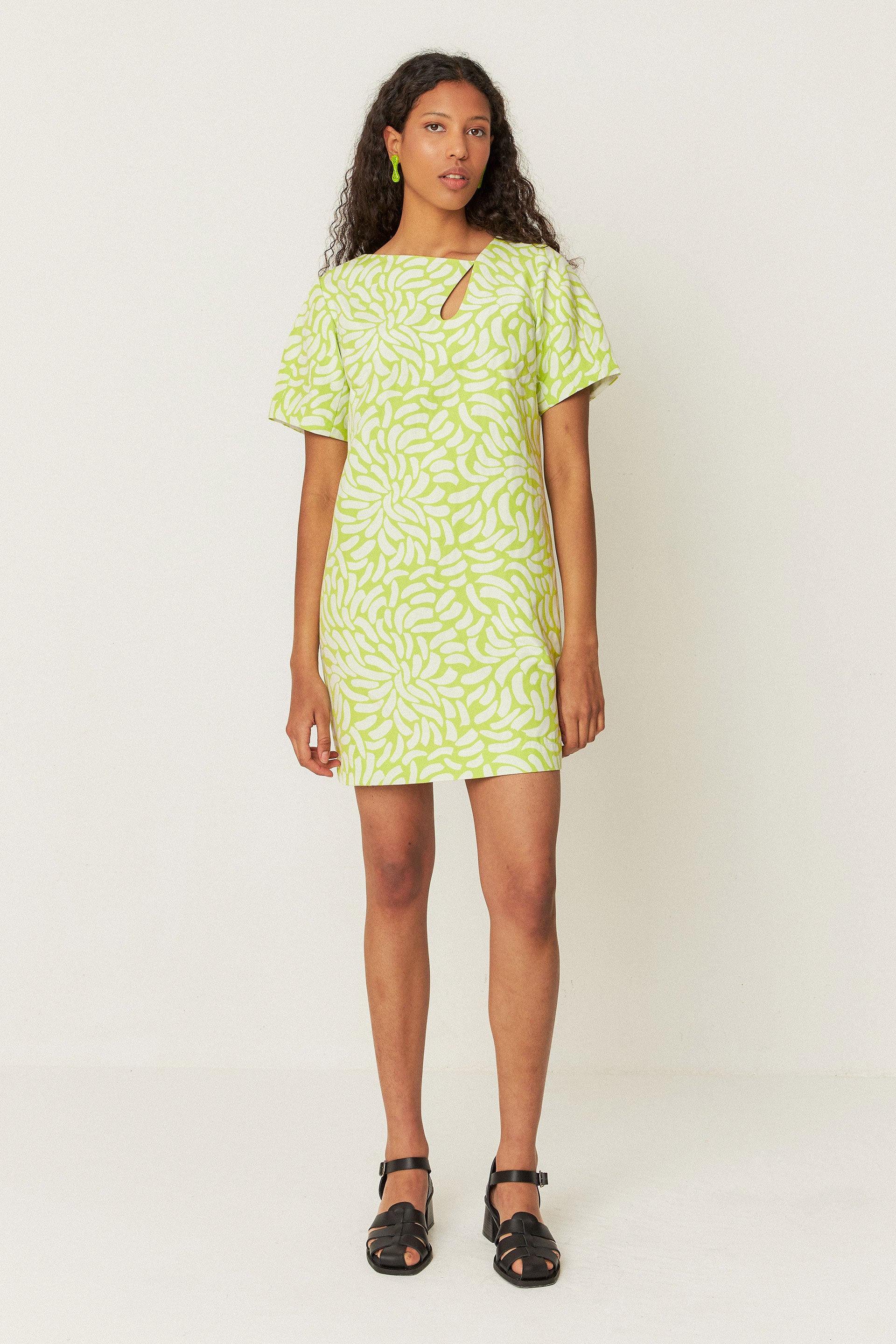 skfk femme robe ela drops vert anis blanc coton bio l armoire poethique 2