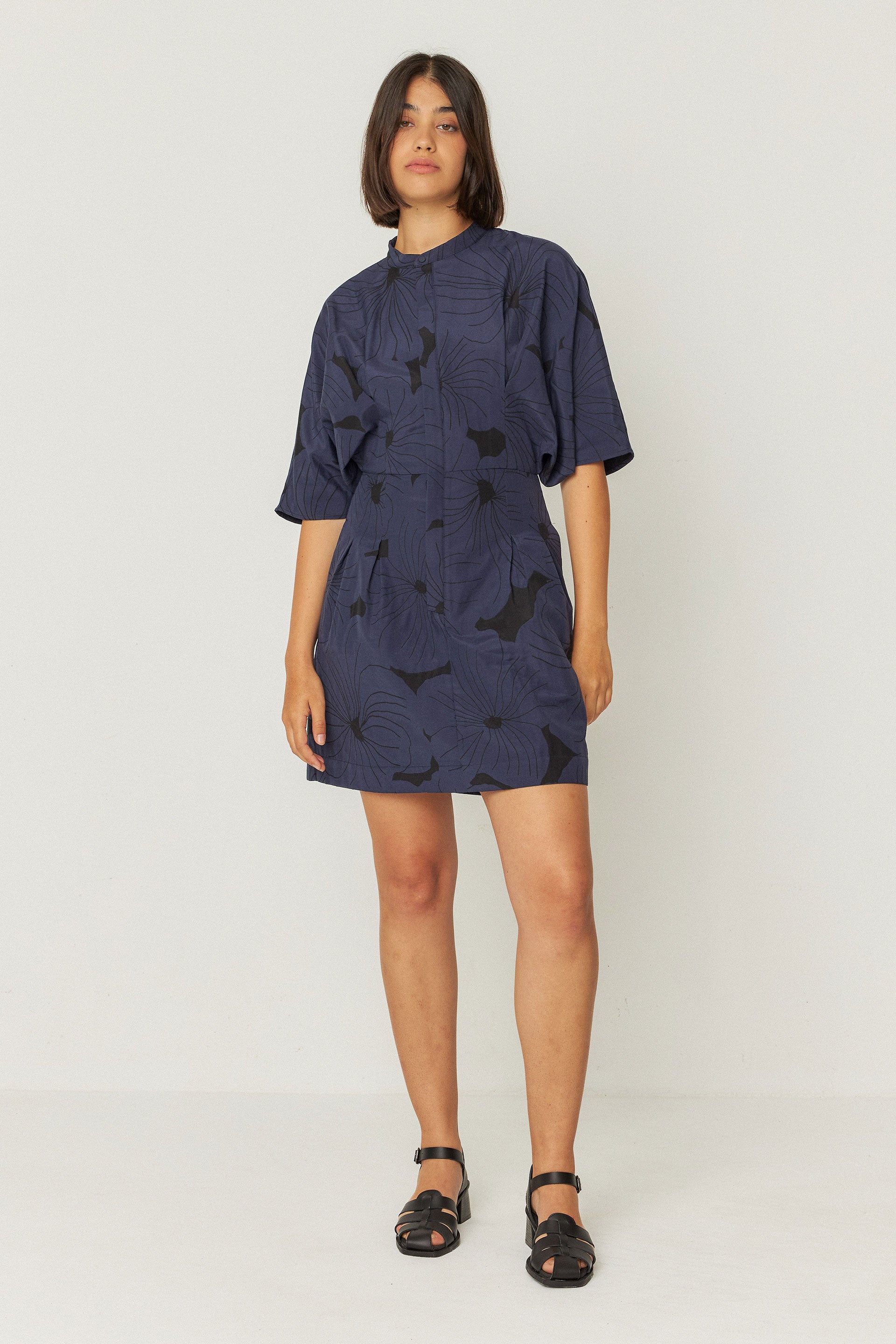 skfk femme robe hebe kokomo drops bleu coton bio polyester l armoire poethique  4