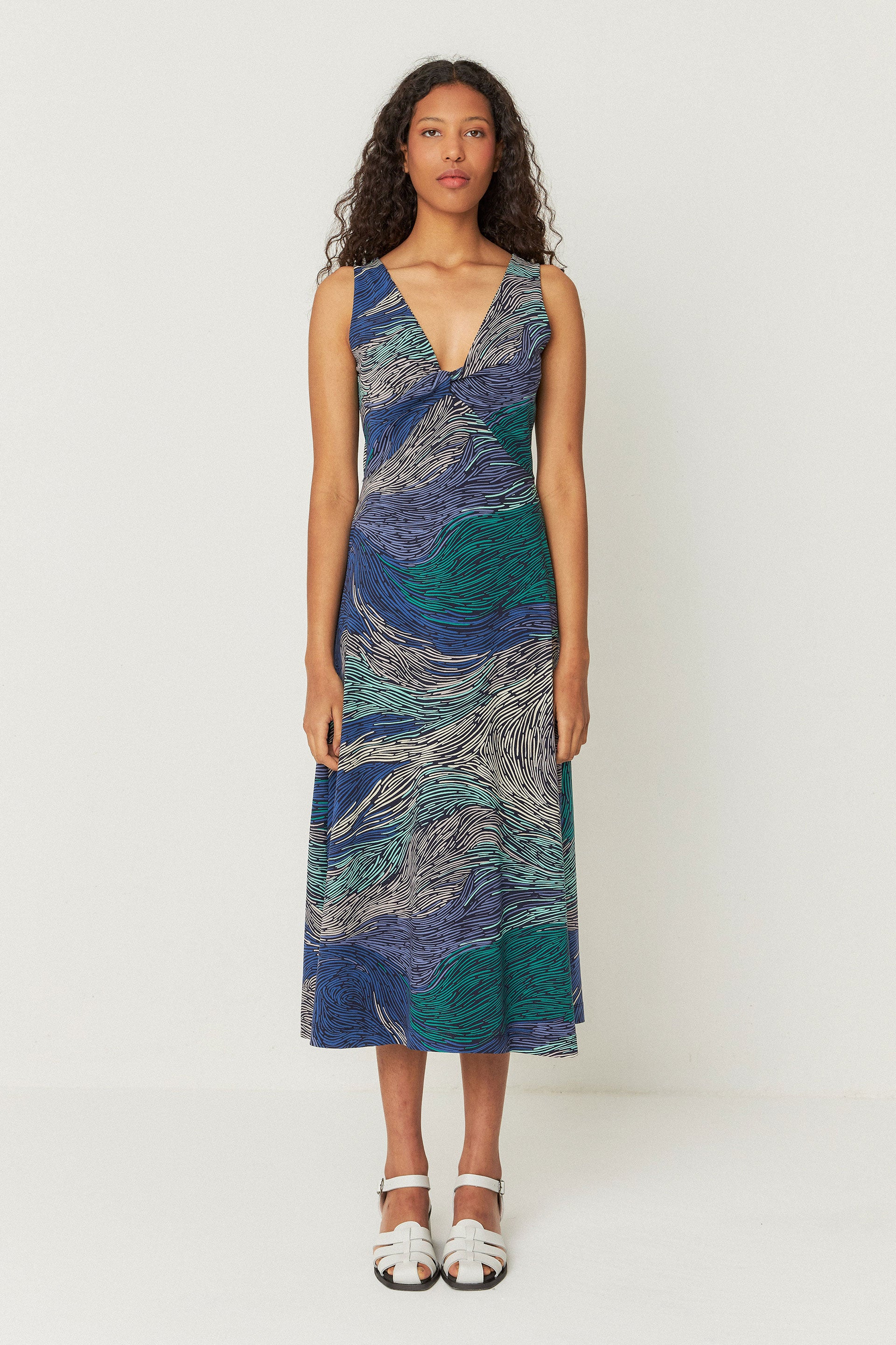 skfk femme robe kala stream bleu coton bio l armoire poethique  1