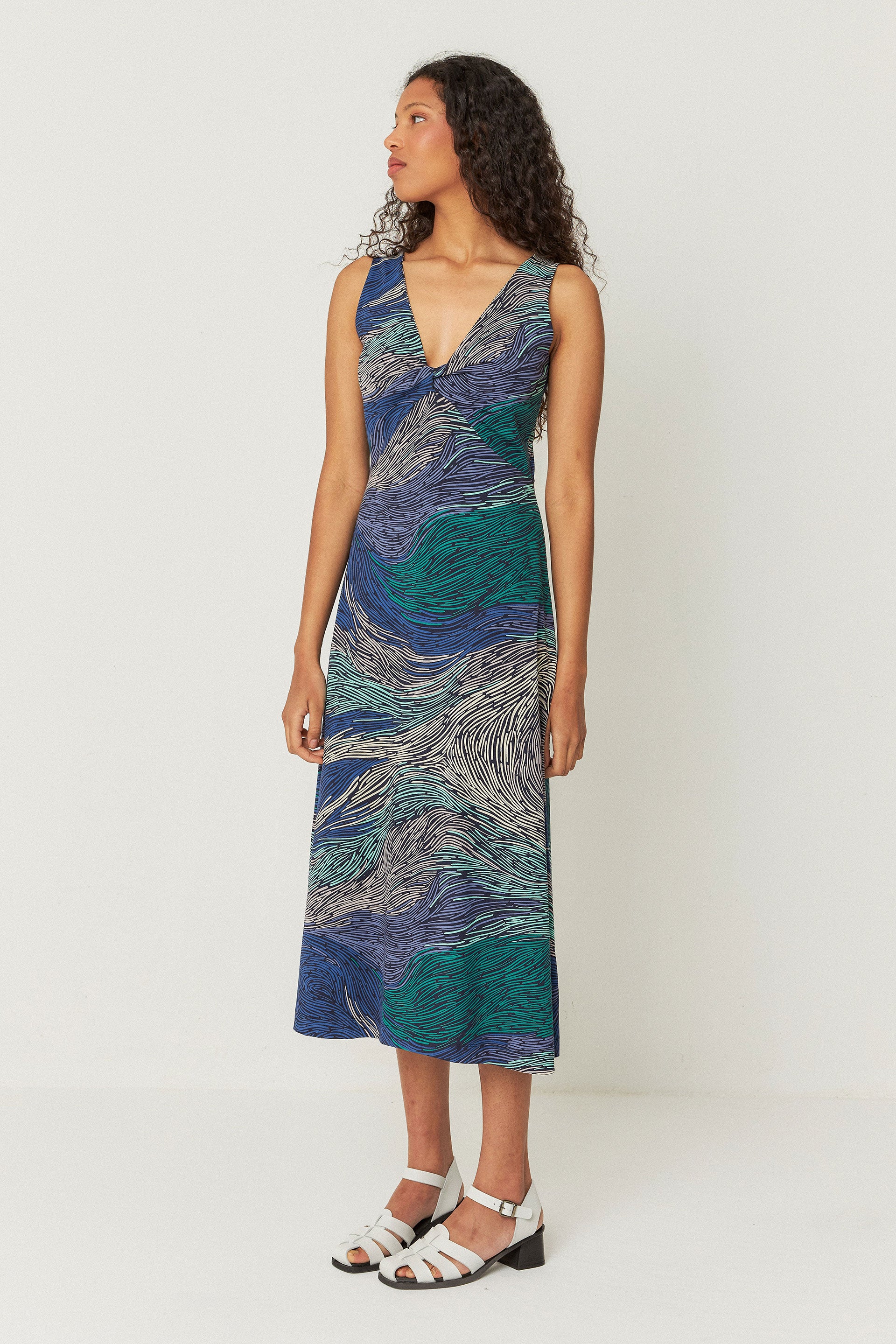 skfk femme robe kala stream bleu coton bio l armoire poethique  3