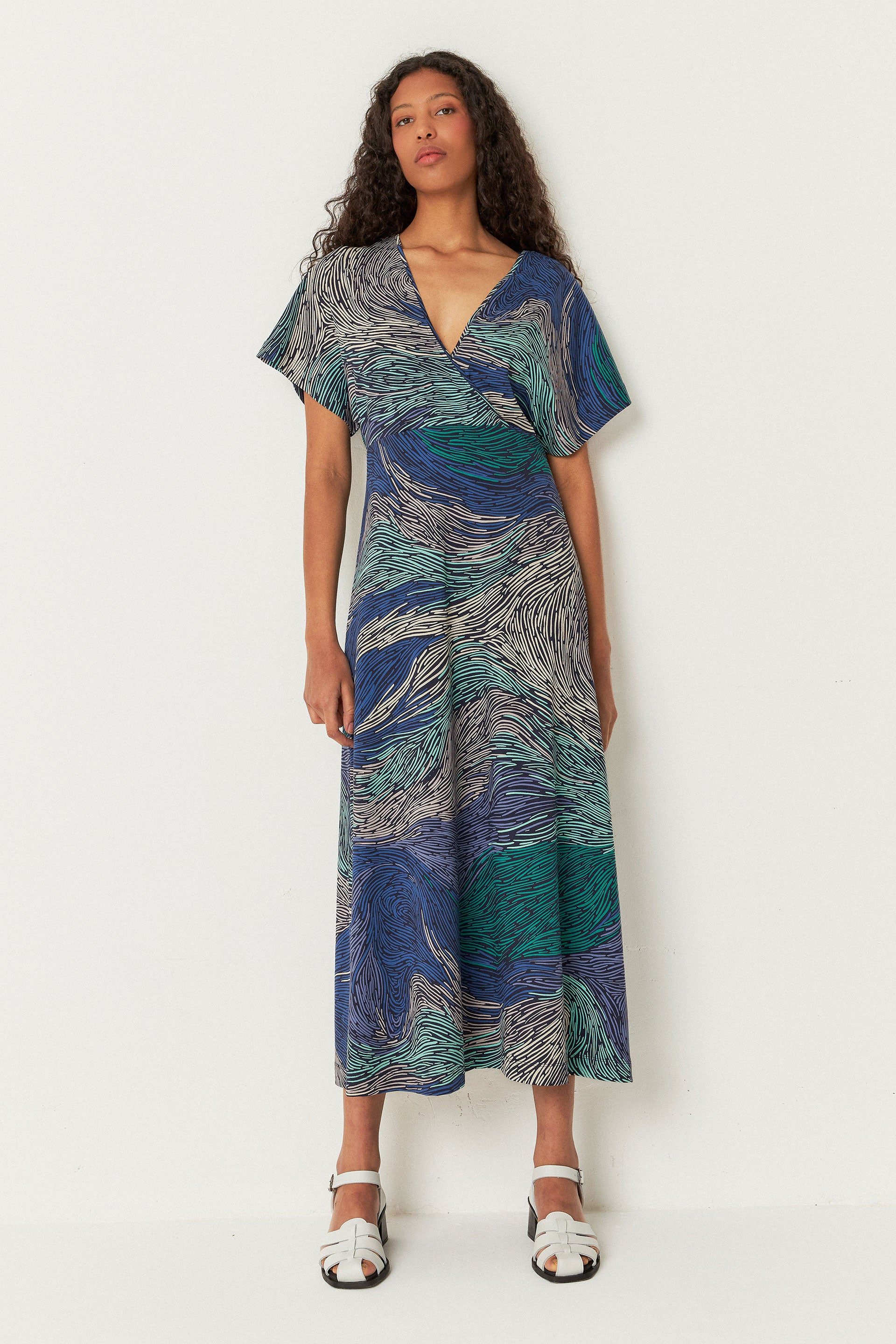 skfk femme robe leire stream bleu coton bio l armoire poethique 1