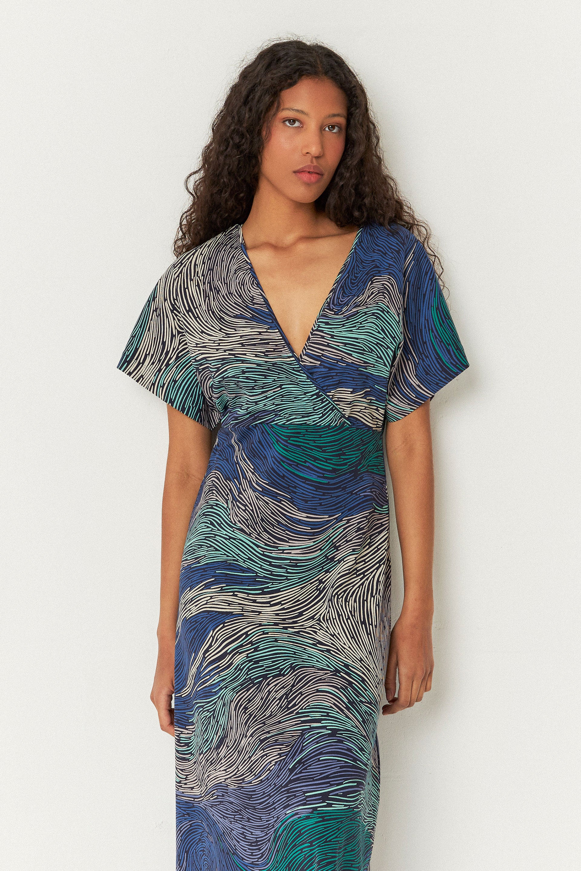 skfk femme robe leire stream bleu coton bio l armoire poethique  4