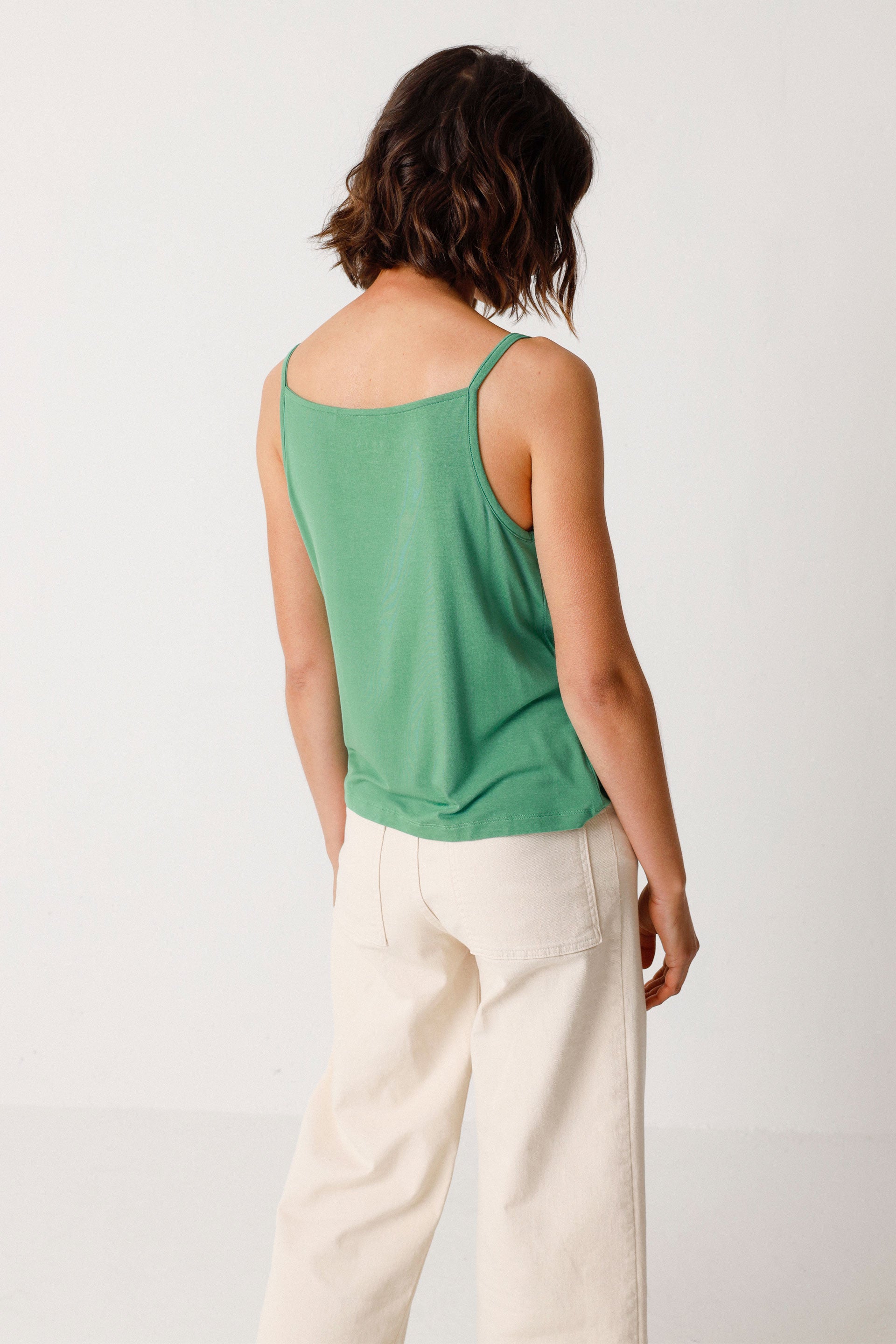 zazpi modal tencel strappy top · green