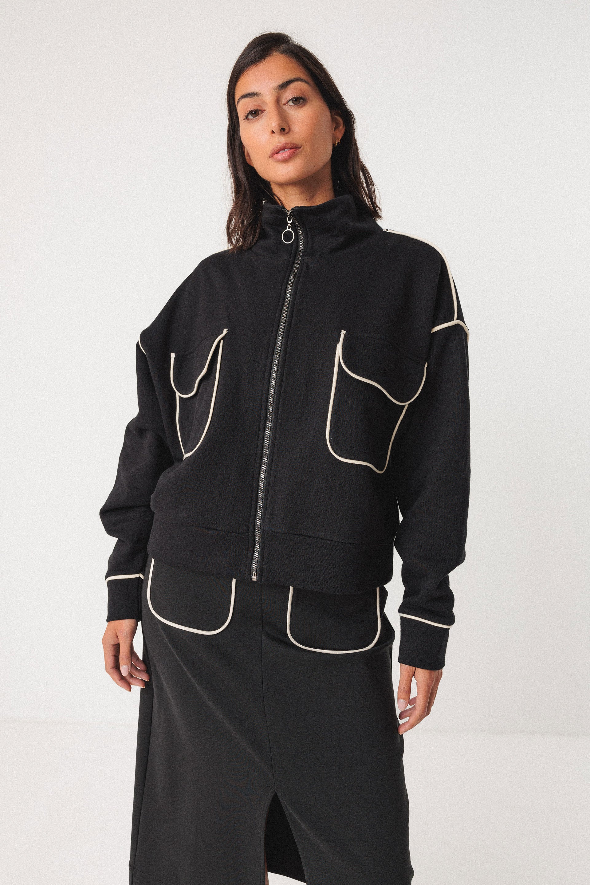 skfk femme veste ianire coton bio noir l armoire poethique 1