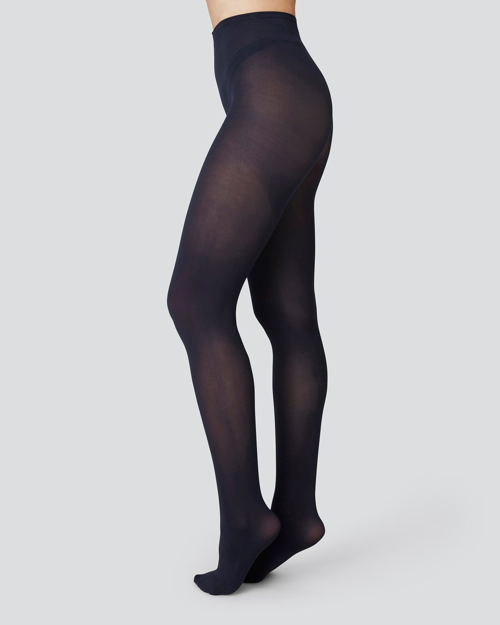 swedish stockings femme collants olivia premium bleu marine polyamide recycle l armoire poethique 2