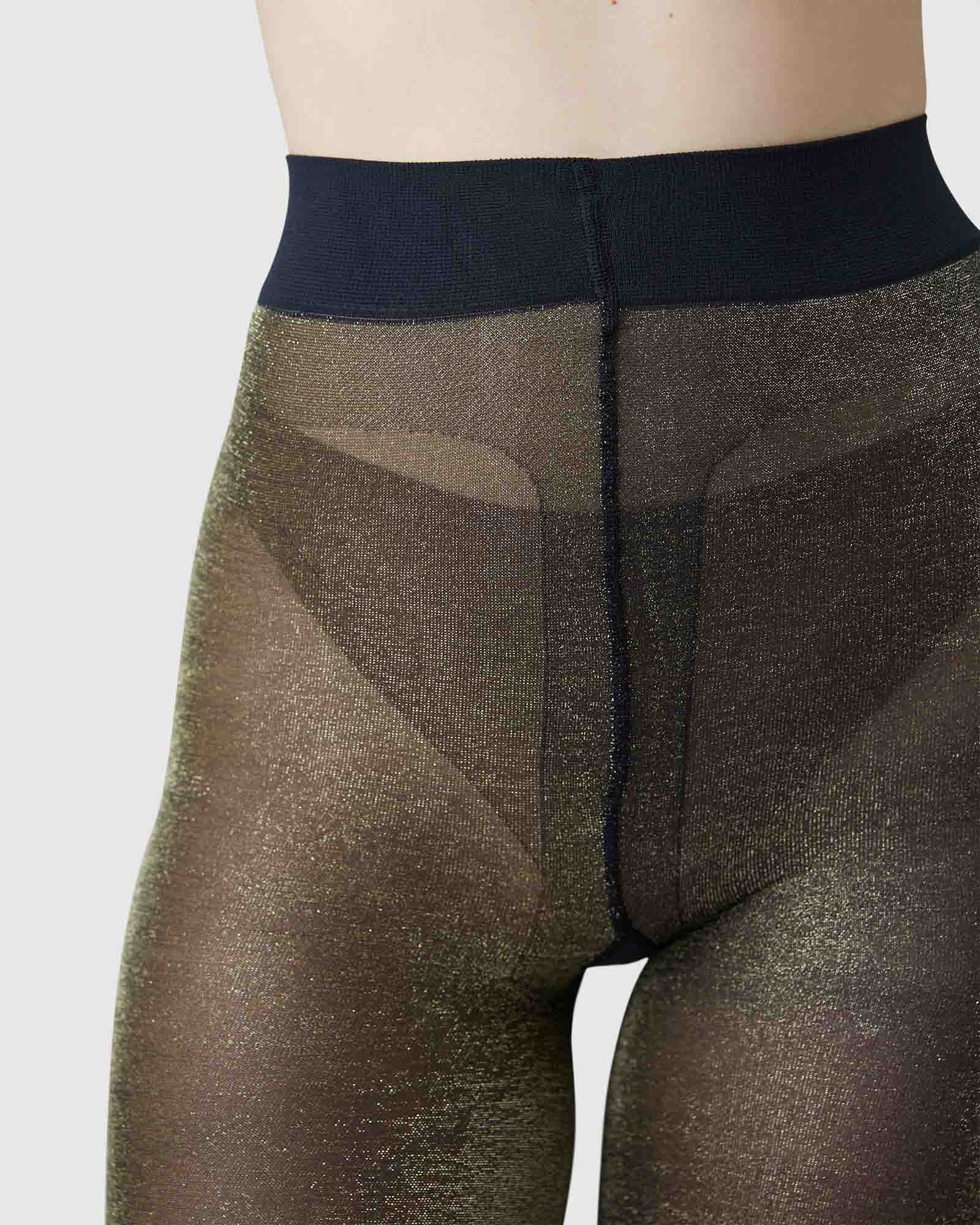 swedish stockings femme collants tora shimmery noir dore polyamide recycle l armoire poethique 1
