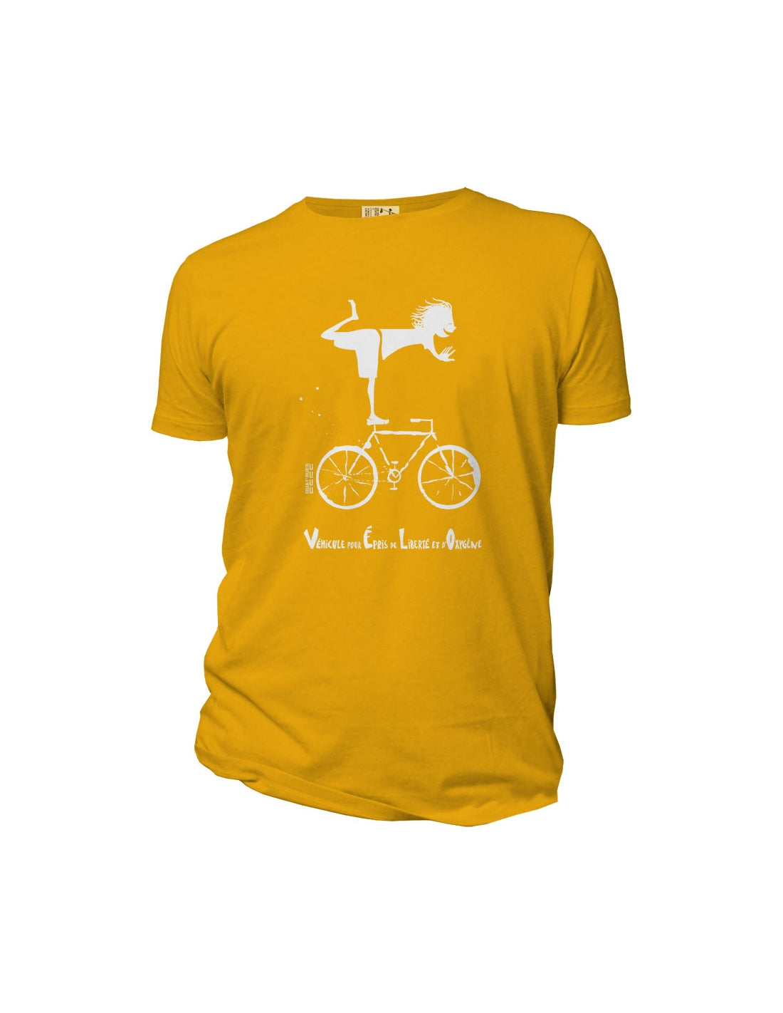 tee shirt en coton bio douala vlo jaune quat rues homme t shirt douala velo jaune coton bio l armoire poethique 1