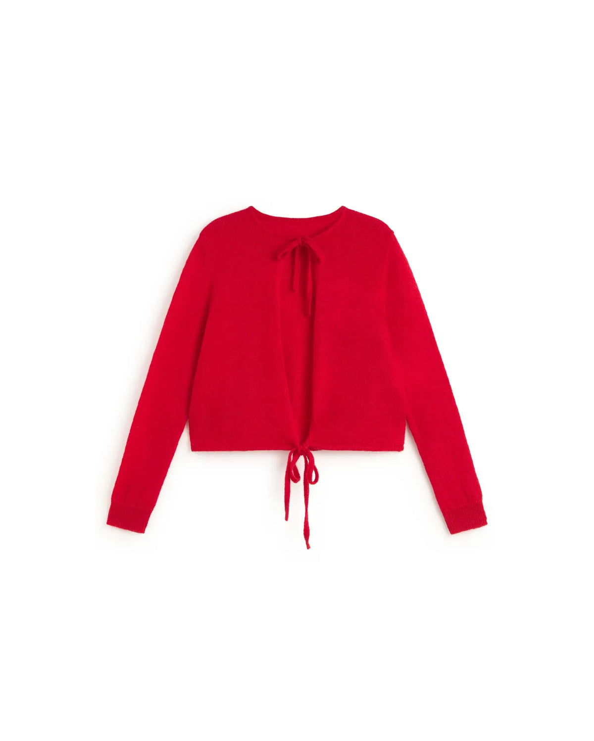 thinking mu cardigan en laine leila knitted rouge l armoire poethique