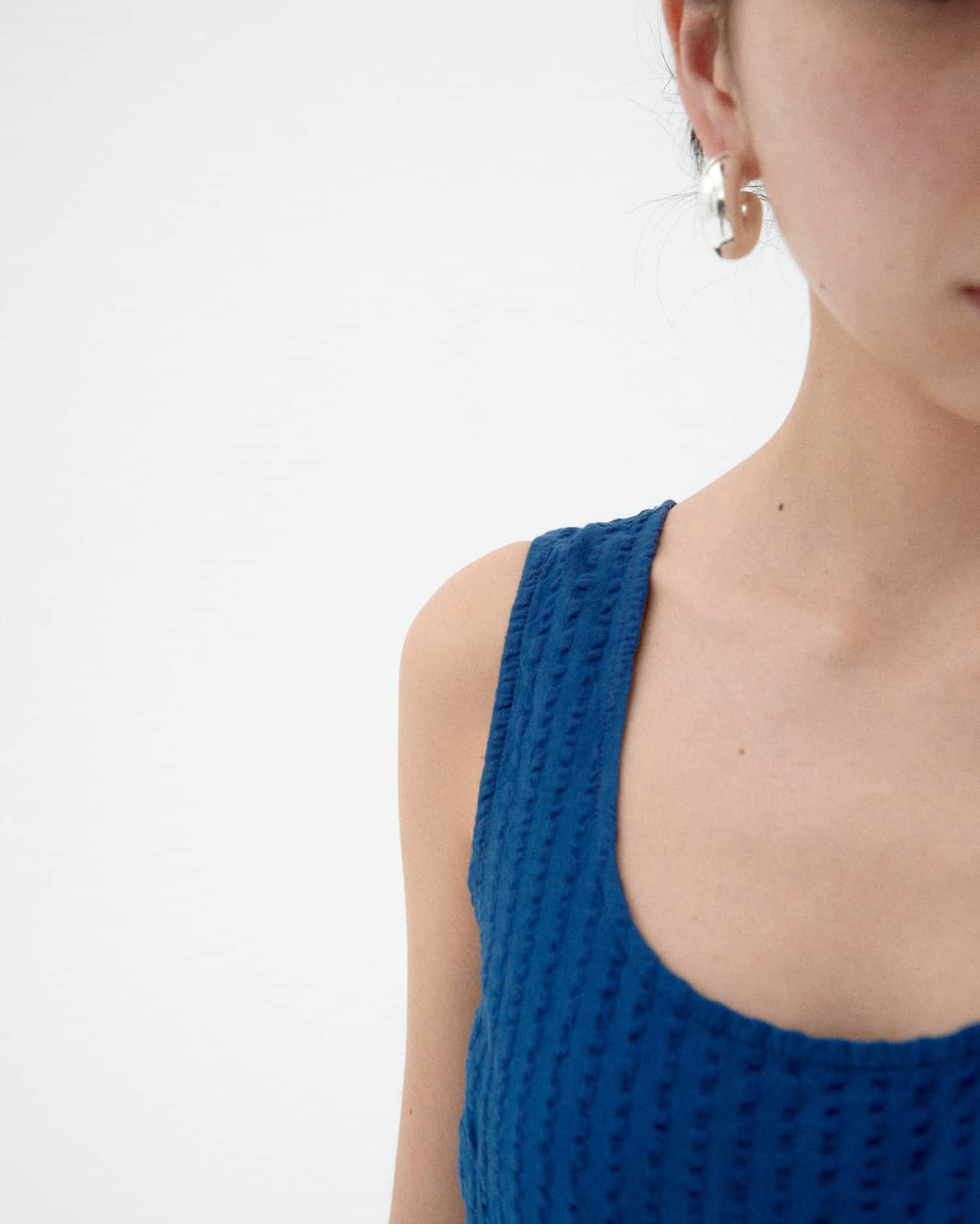 thinking mu femme combinaison raflesia bleu cobalt coton bio seersucker l armoire poethique 3