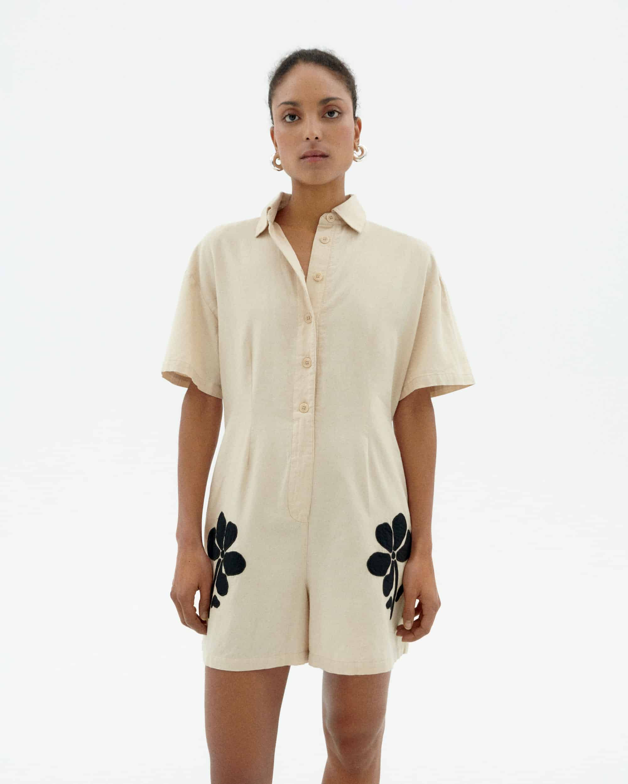 thinking mu femme combishort marygold roberta beige noir coton bio l armoire poethique  3