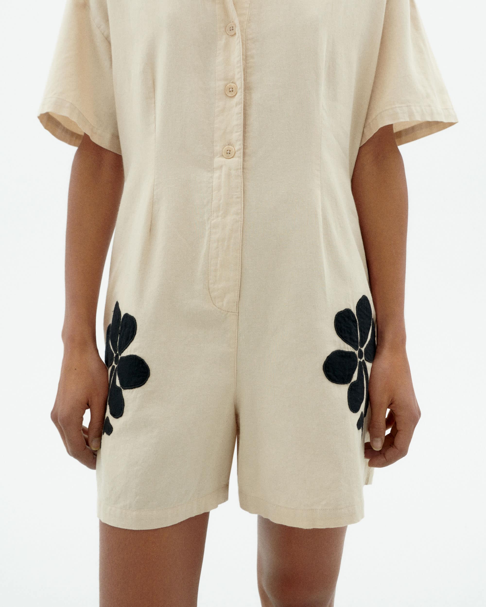 thinking mu femme combishort marygold roberta beige noir coton bio l armoire poethique 4