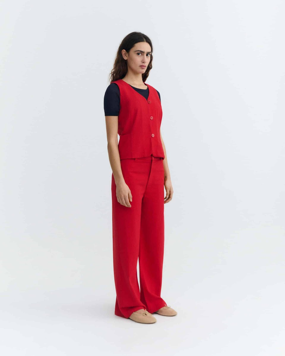 thinking mu femme pantalon karina rouge coton bio l armoire poethique 4