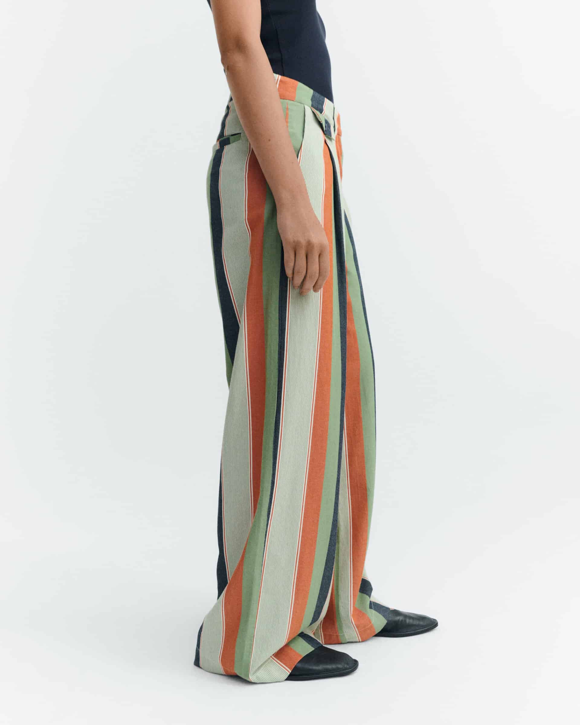 thinking mu femme pantalon quick stripes pat multicolore coton bio l armoire poethique 3